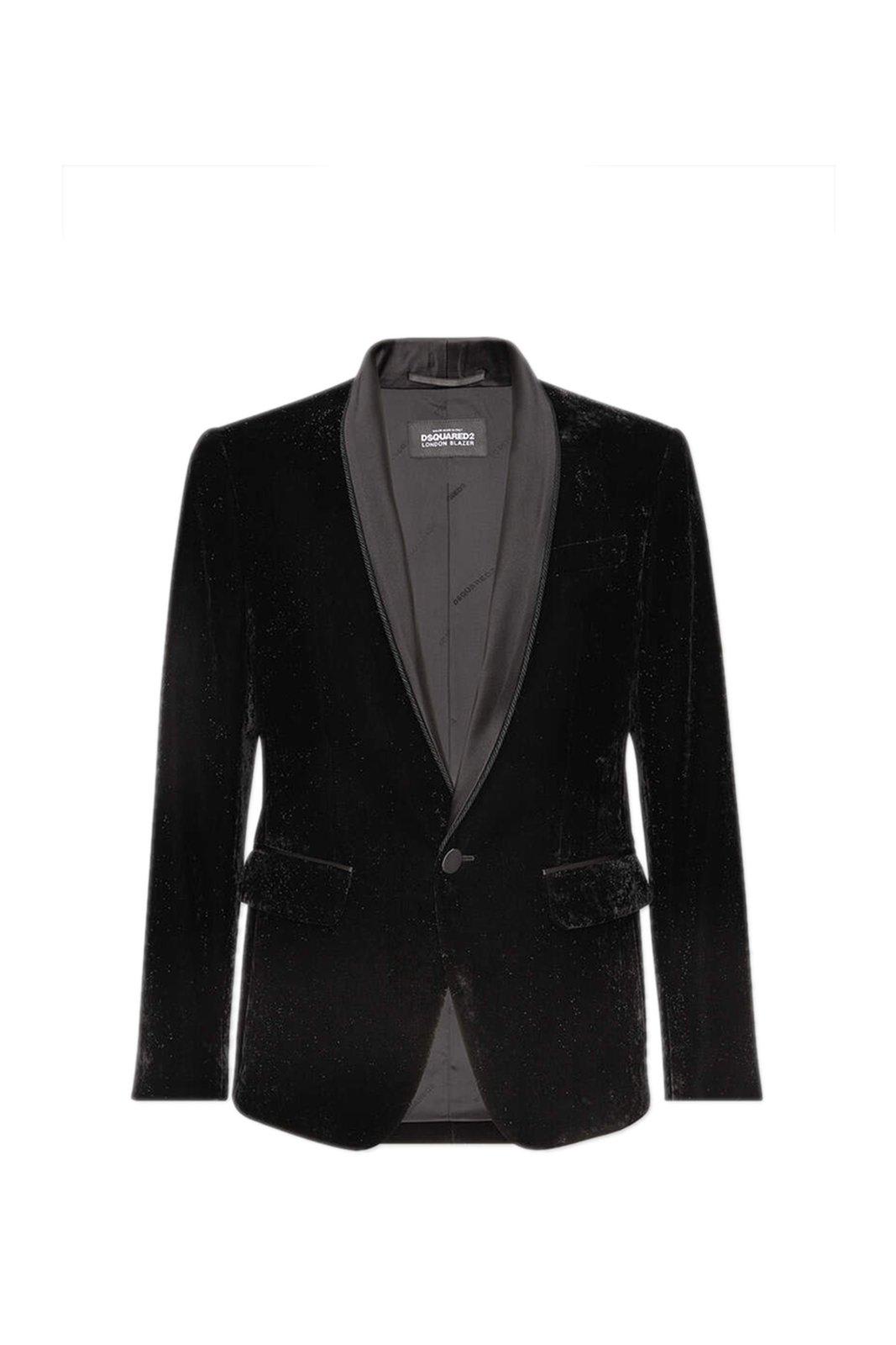 Shop Dsquared2 Single-breasted Velvet Tuxedo In Black