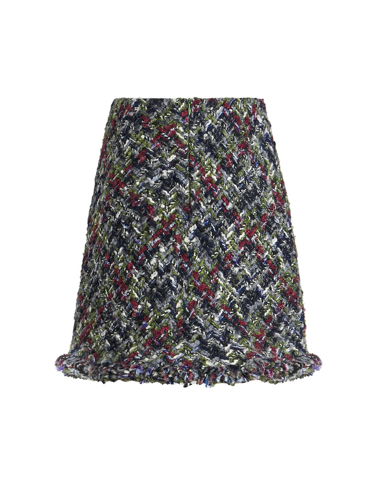 Shop Etro Multicoloured Wool Bouclé Mini Skirt