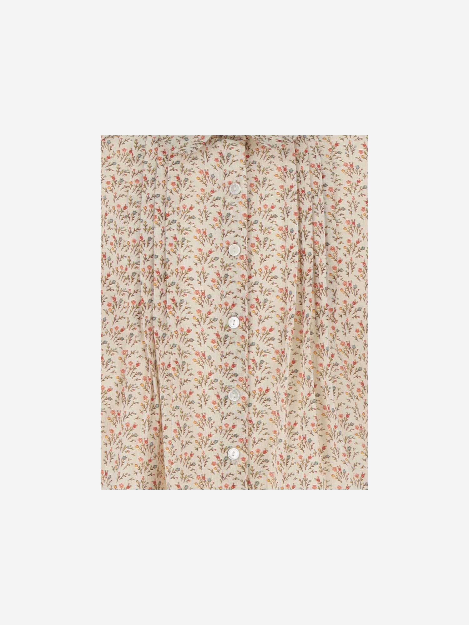 Shop Bonpoint Cotton Shirt With Floral Pattern