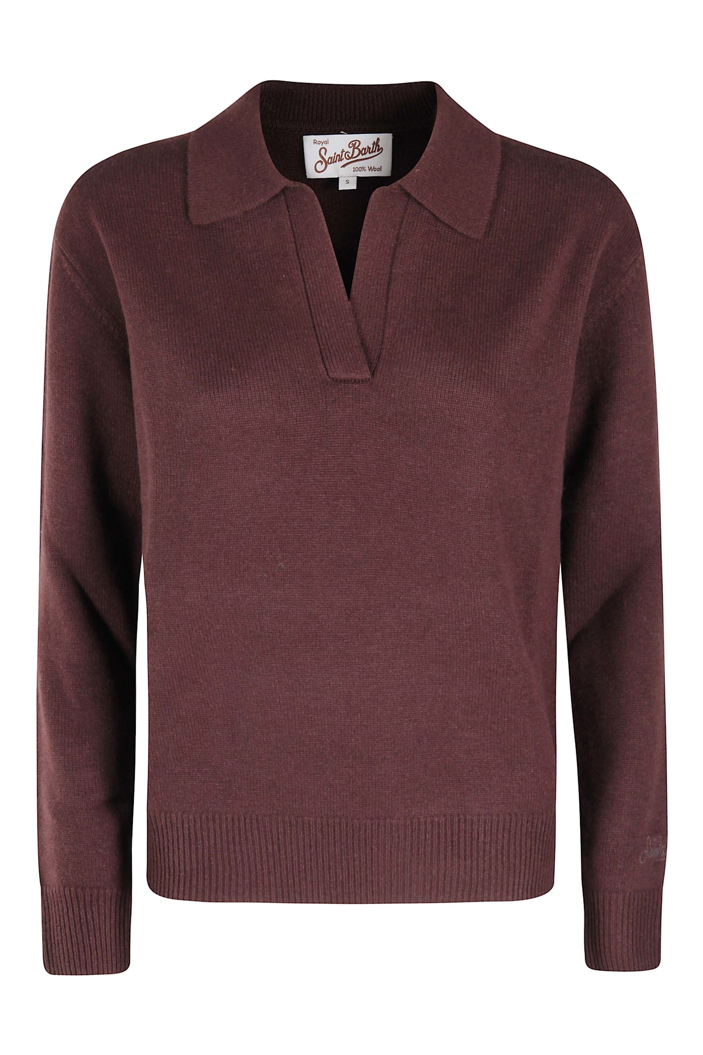 Mc2 Saint Barth Polo-collar Sweater In Brown