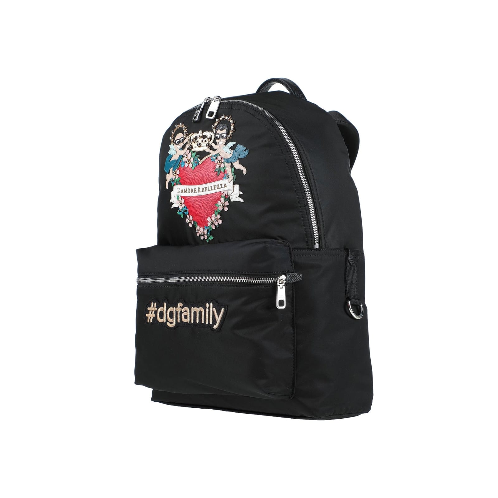 Shop Dolce & Gabbana Family Patch Backpack In Black