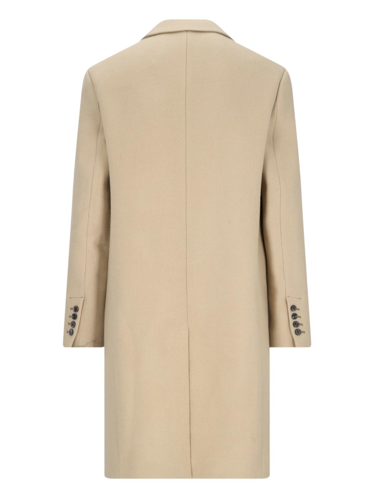 Shop Ami Alexandre Mattiussi Single-breasted Coat In Beige