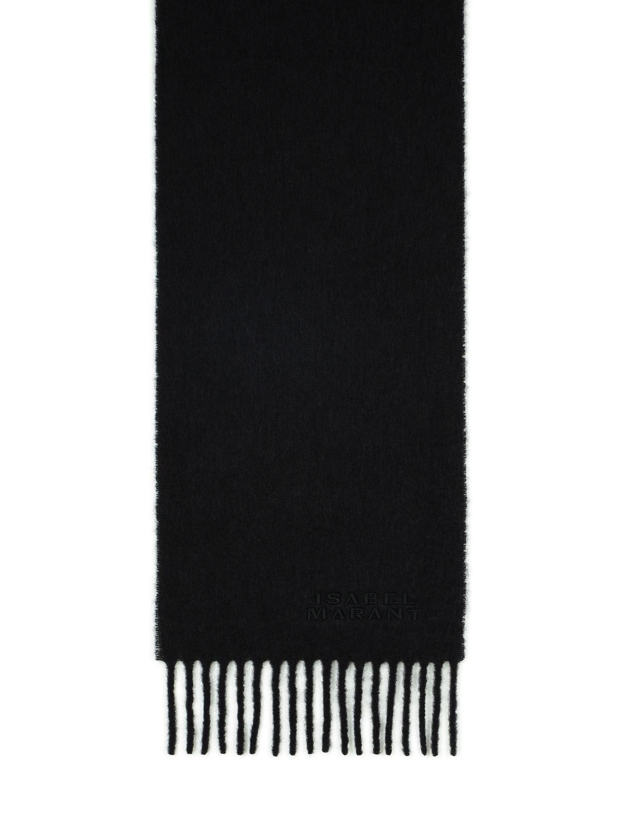 Shop Isabel Marant Firny Black Alpaca Blend Scarf