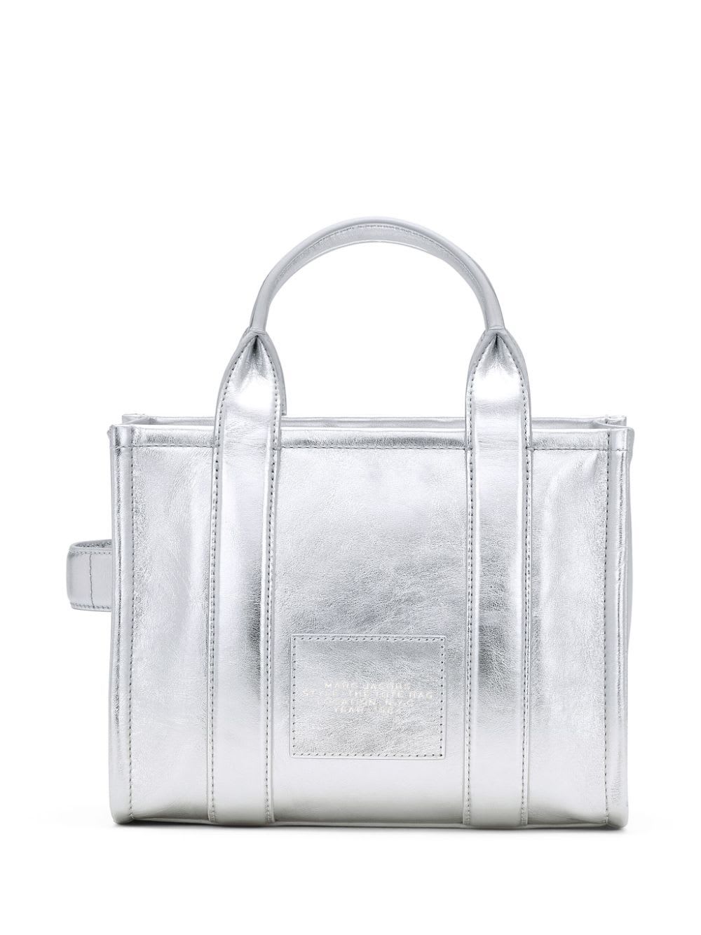 Shop Marc Jacobs The Small Tote In Metallic Silver