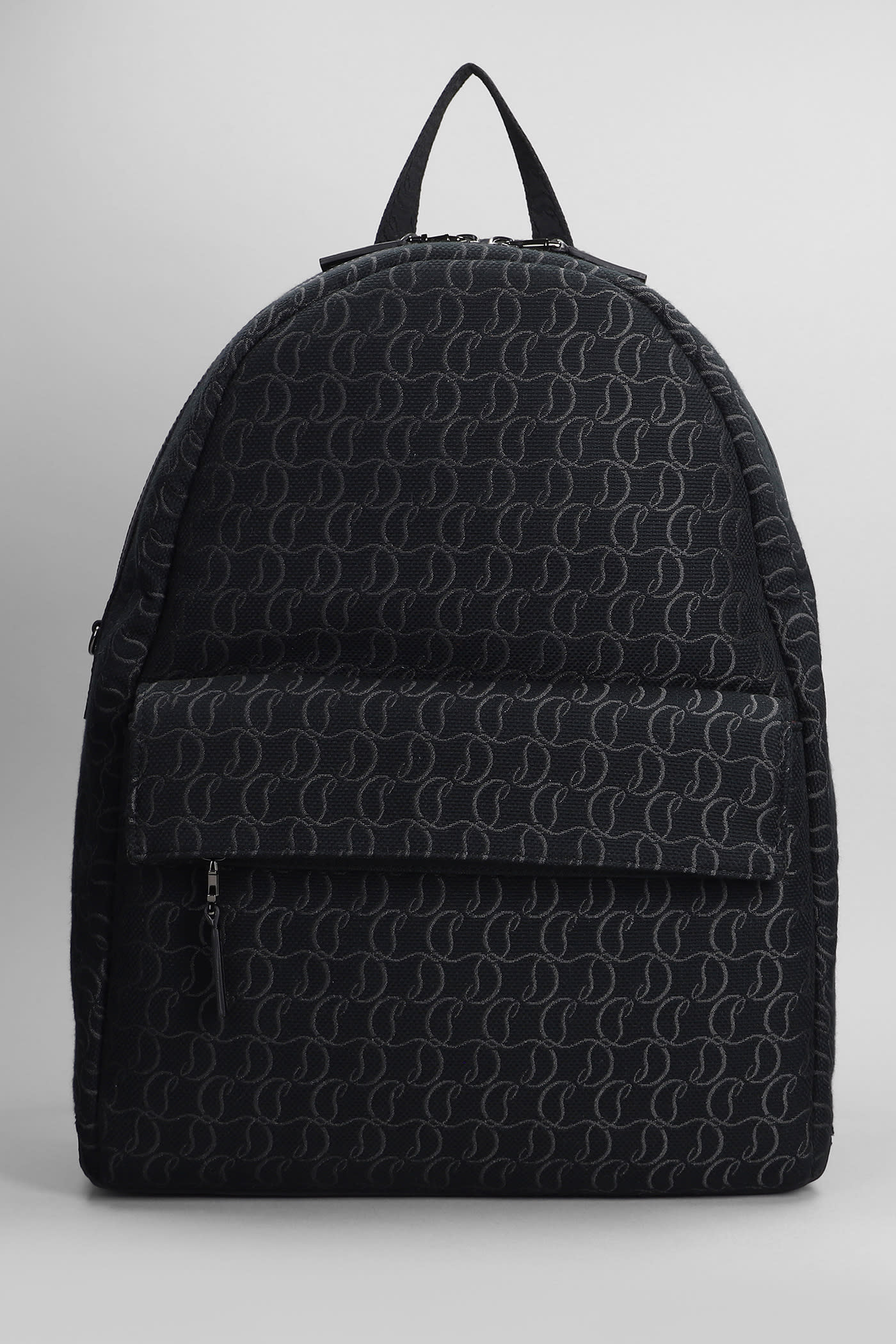 Zip N Flap Backpack In Black Cotton