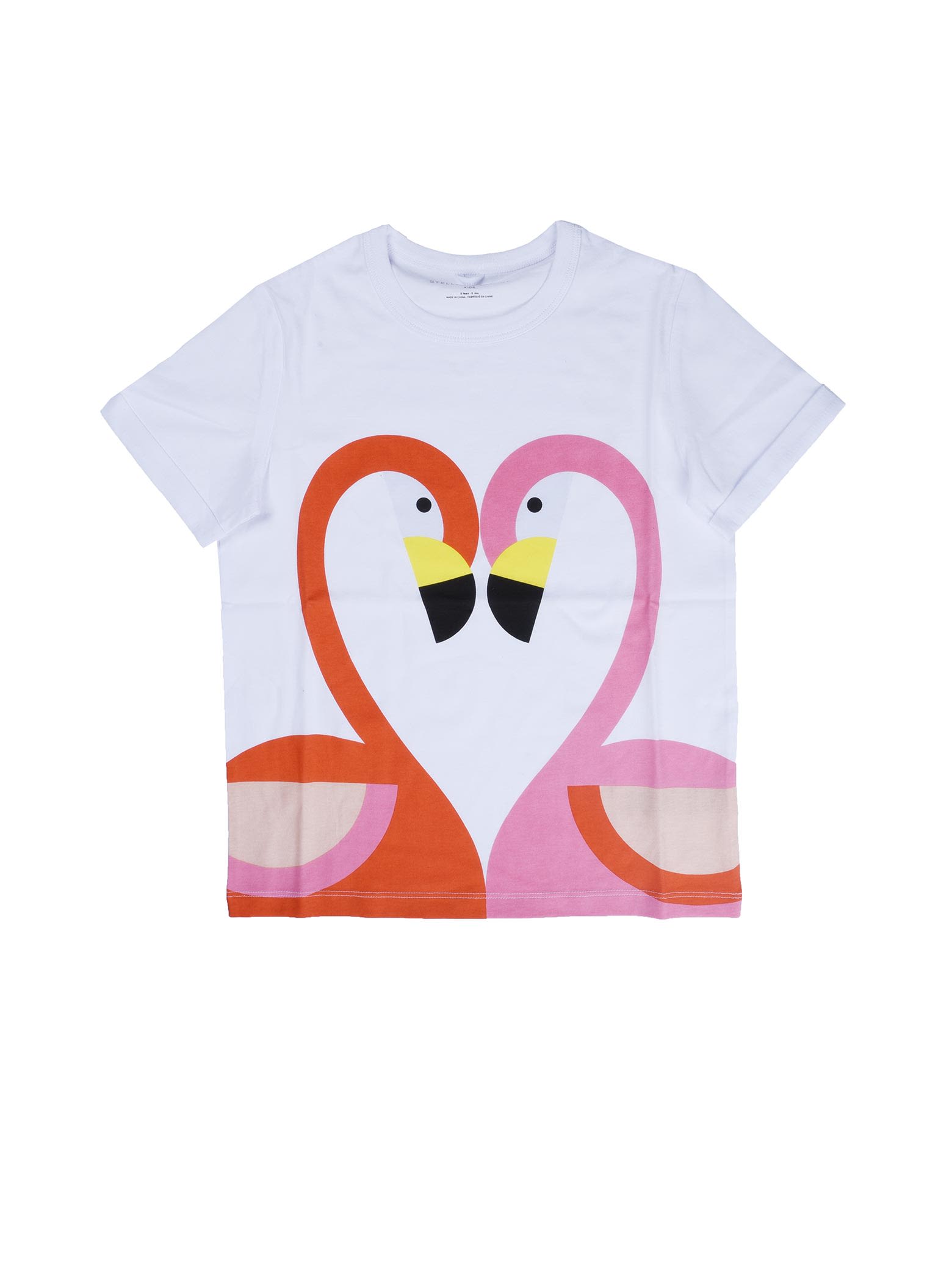 Stella McCartney Kids White Flamingo Short Sleeve T-shirt