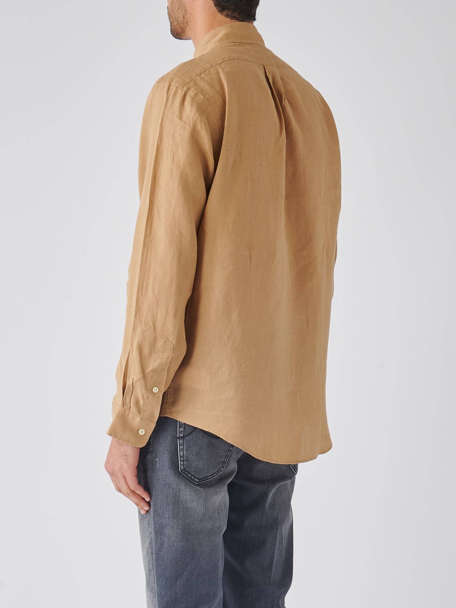 Shop Polo Ralph Lauren Long Sleeve Sport Shirt Shirt In Kaki