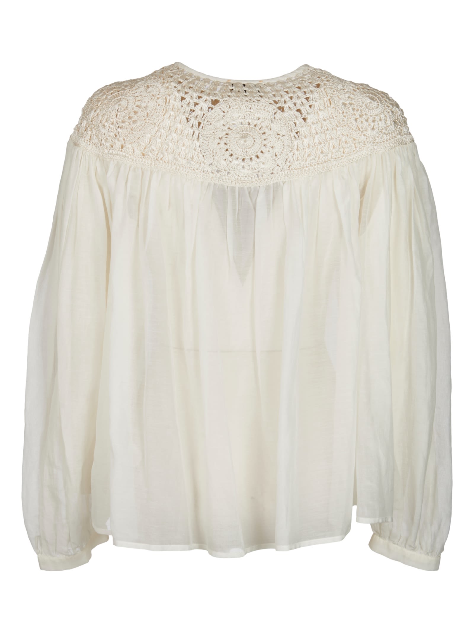 Shop Forte Forte Long-sleeved Oversized Blouse In Ivory