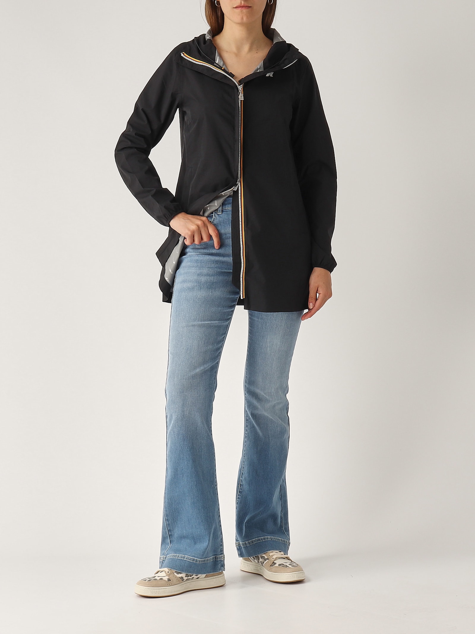 K-way Sophie Stretch Dot Jacket In Black