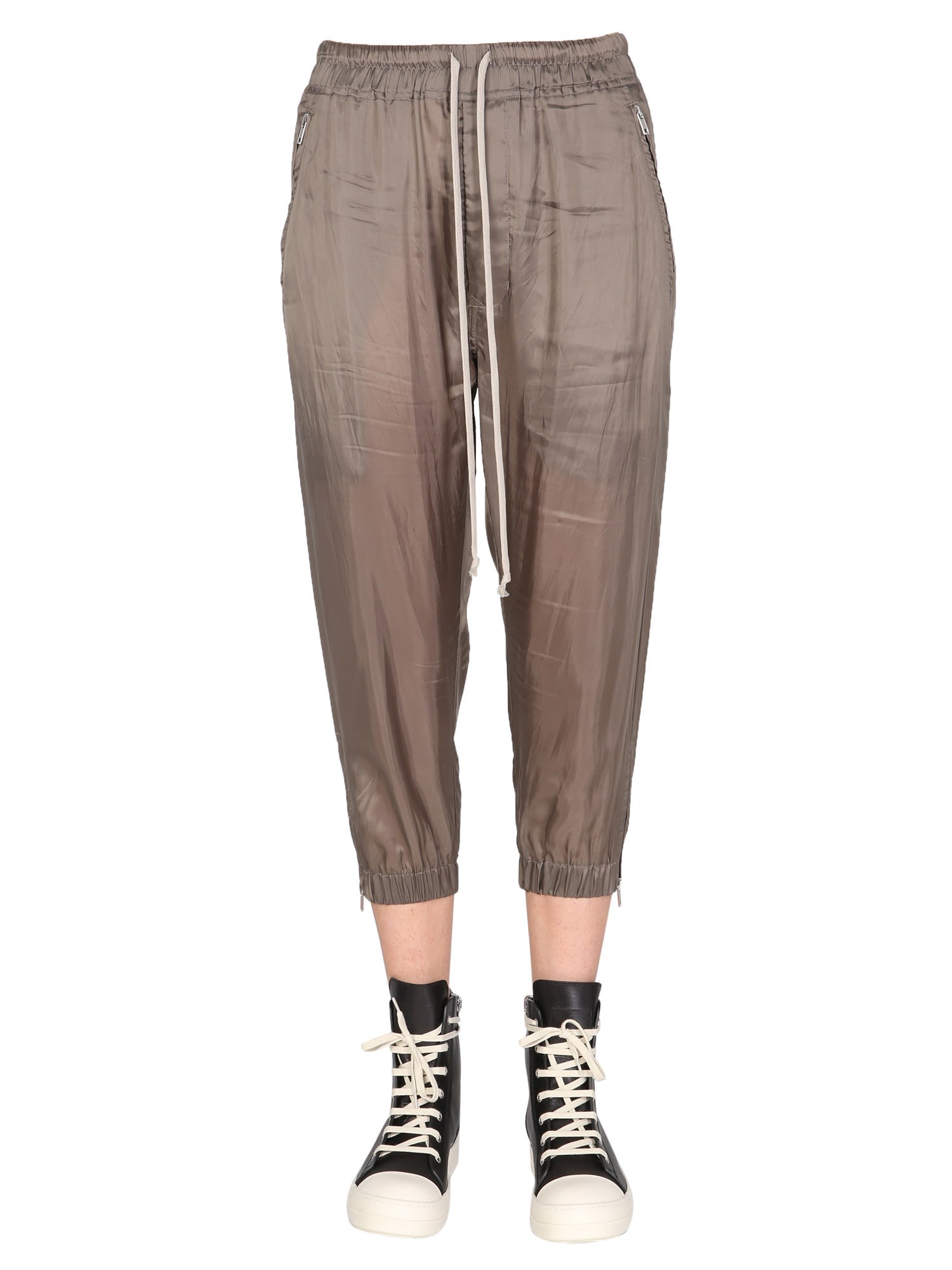 RICK OWENS CROPPED JOGGING TROUSERS
