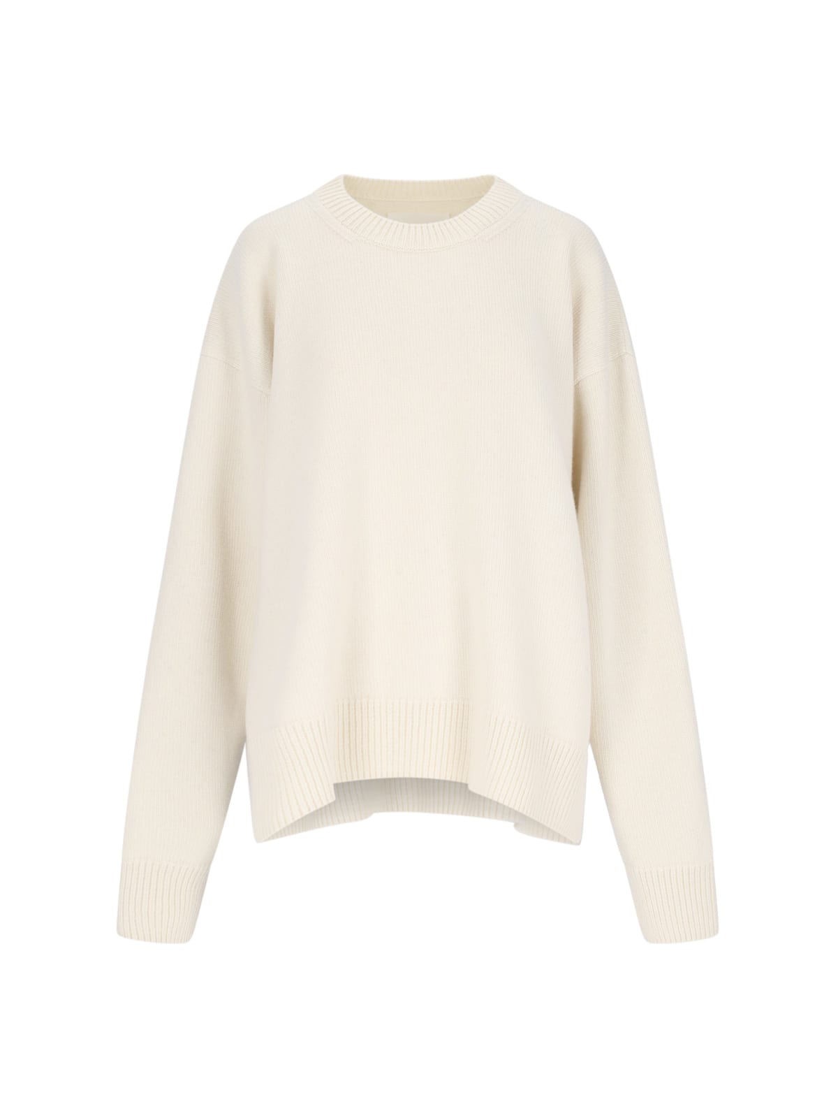 Shop Jil Sander Wool Crew Neck Sweater In Crema