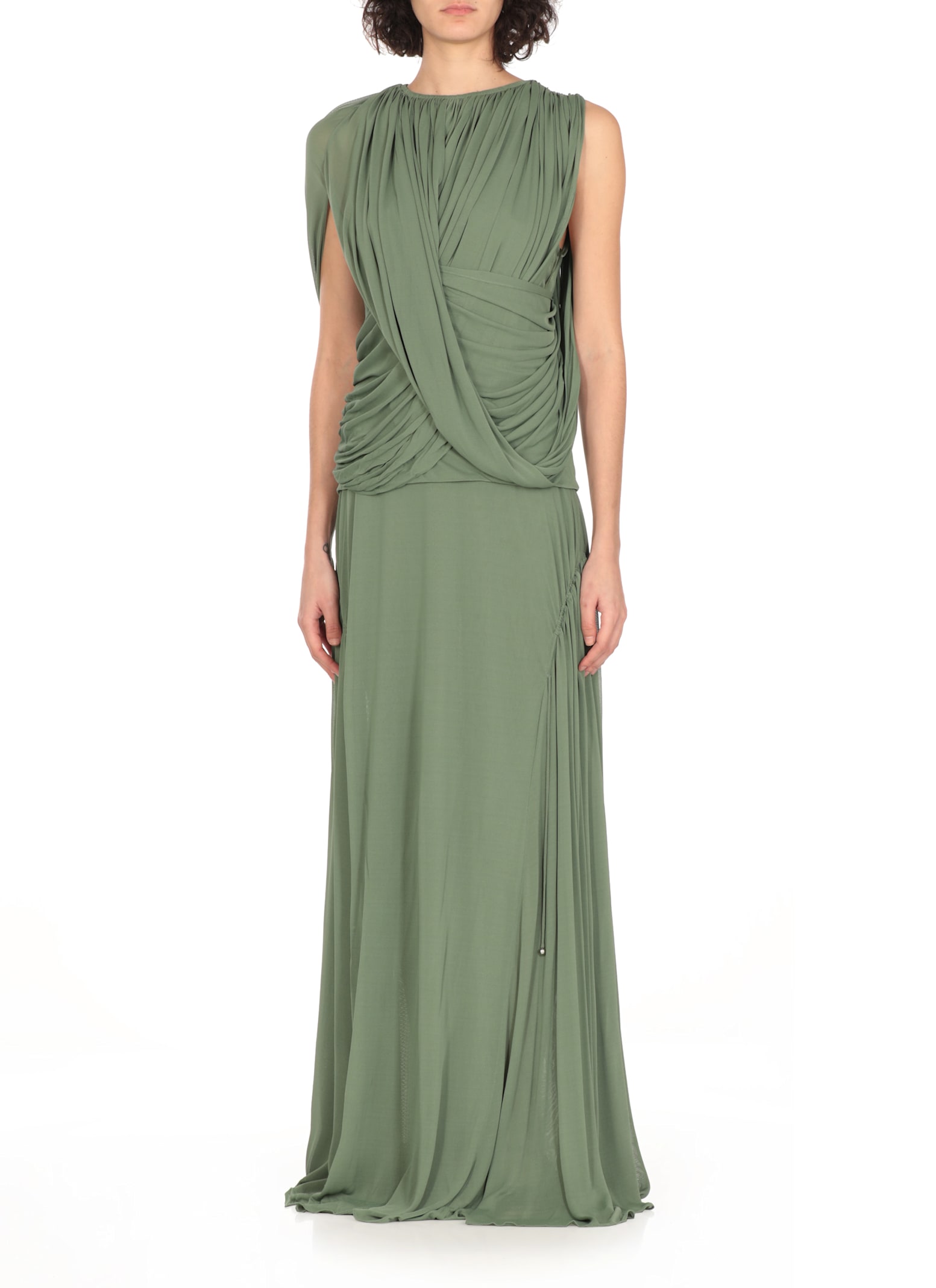Lanvin Viscose And Silk Top In Green