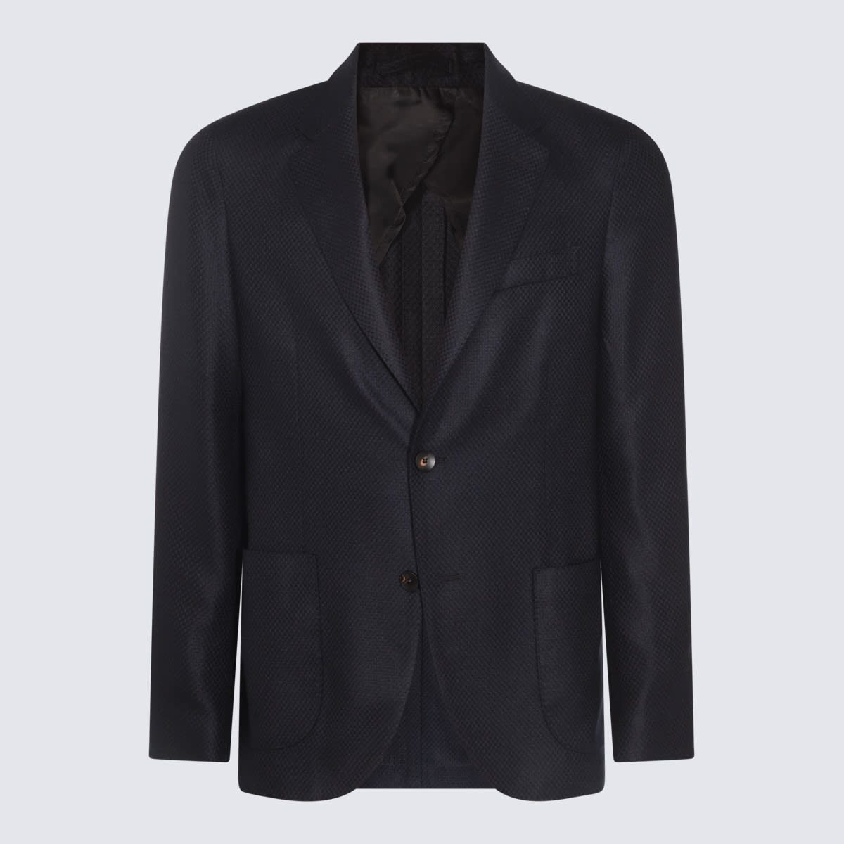 Shop Lardini Blue Wool Blazer