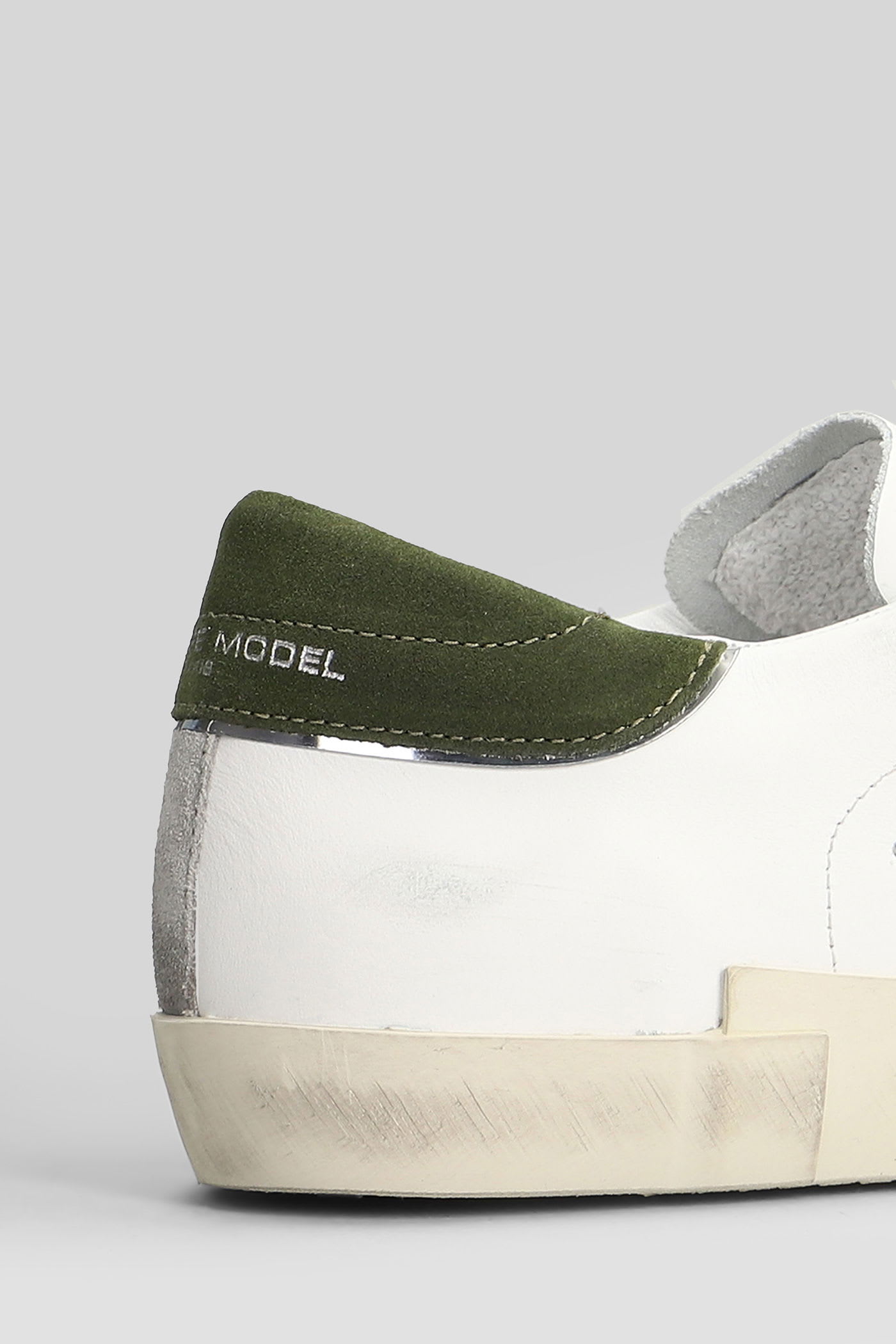 Philippe Model Prsx Low Sneakers In White Leather In White
