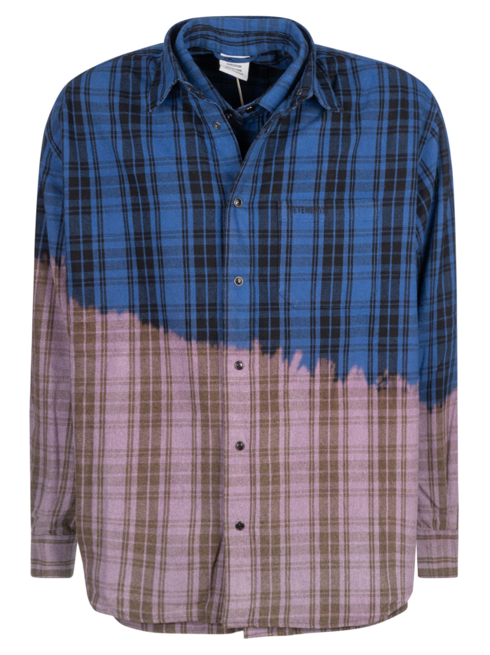 Shop Vetements Check Shirt In Blue
