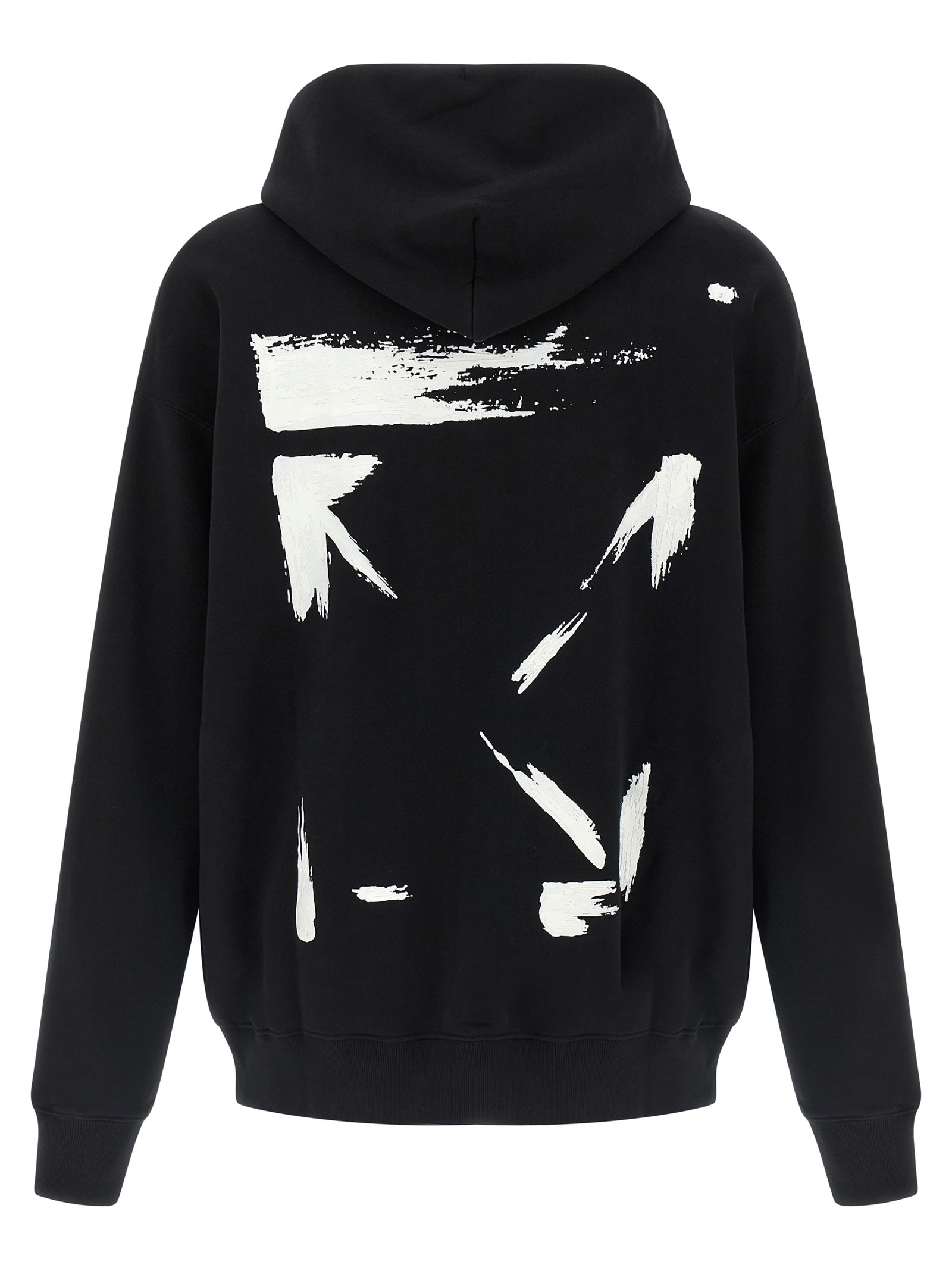 Off-white Hooded Sweater Kangaroo Pocket In Black