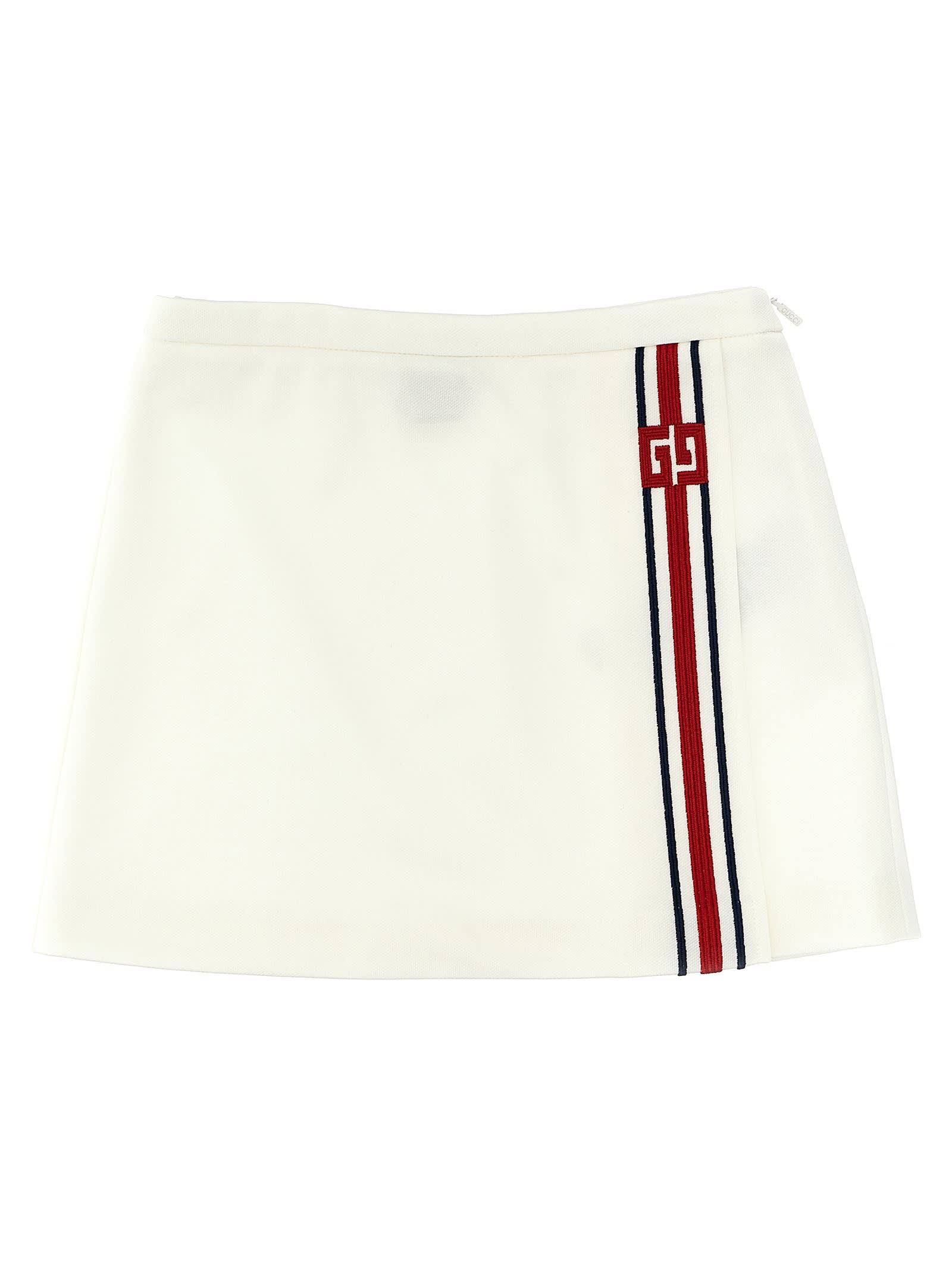 Shop Gucci Gg Skirt In White