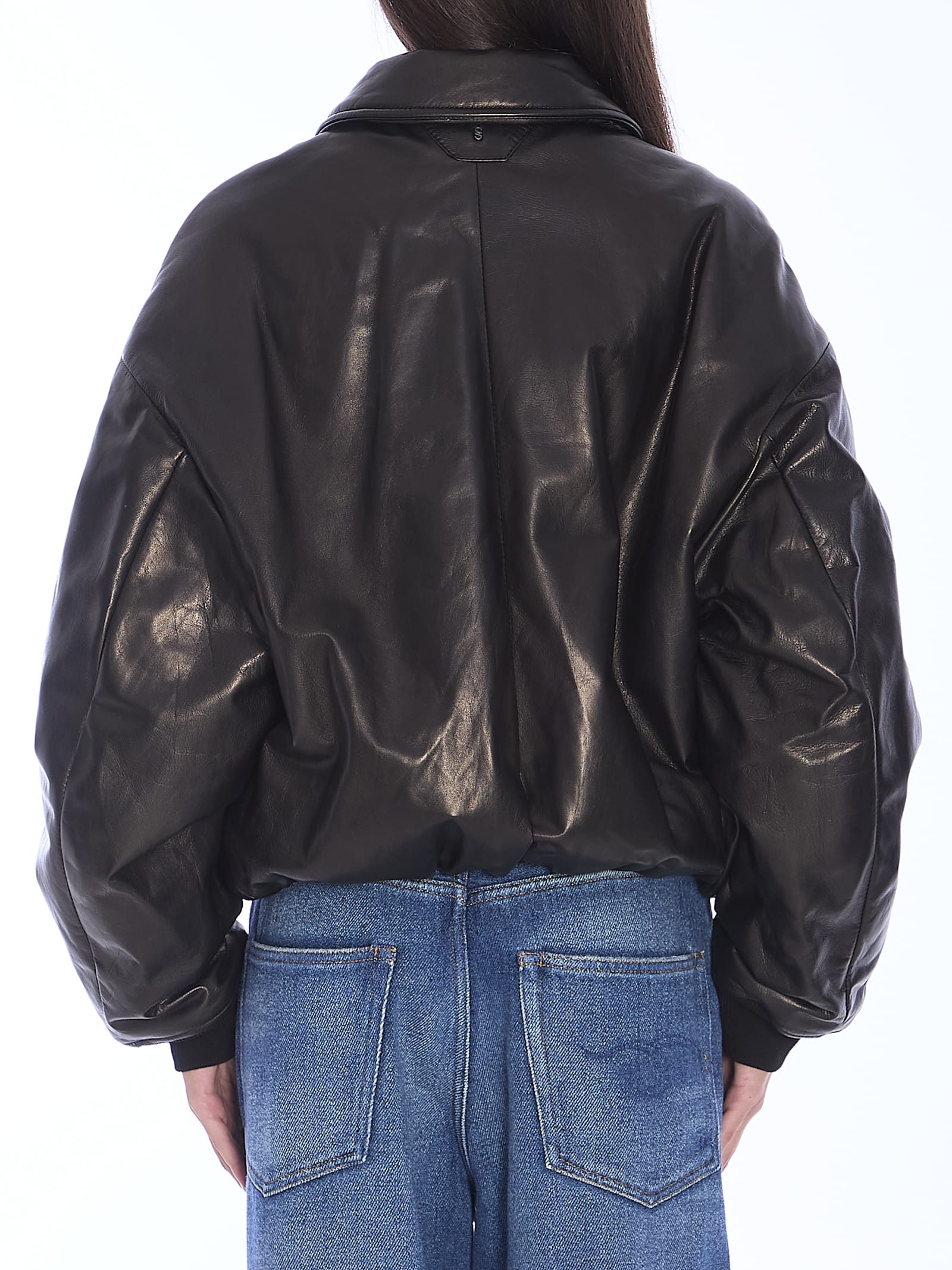 SALVATORE SANTORO LEATHER BOMBER JACKET 