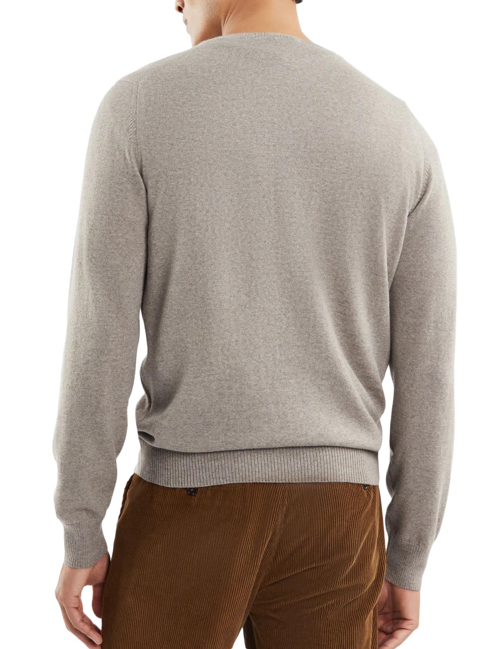 Shop Fay Jumper In Beige Merinos Wool Knit In Brown