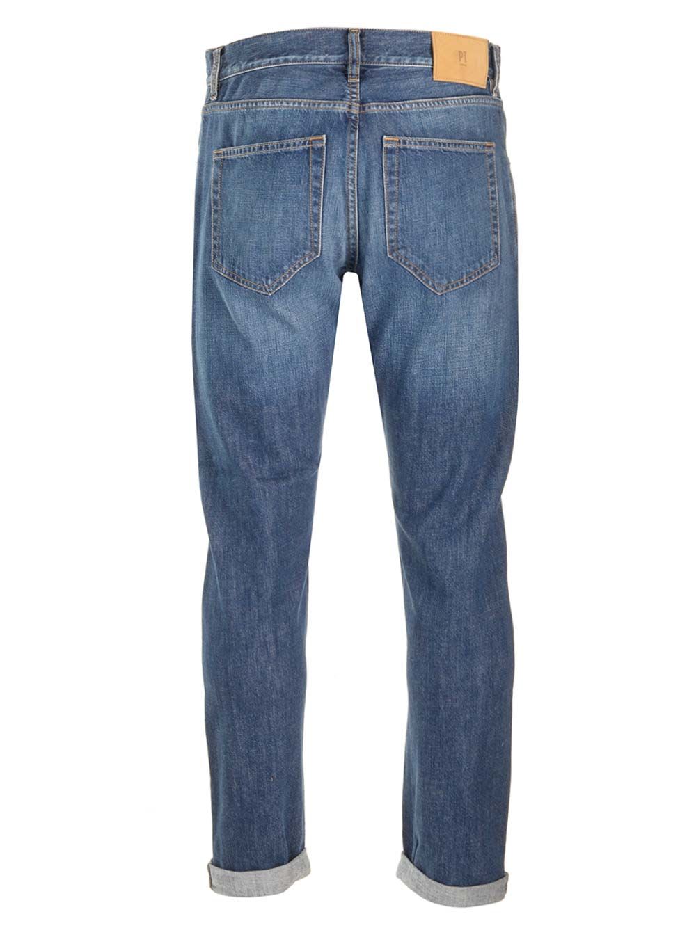 Shop Pt Torino Blue Stretch Denim Jeans