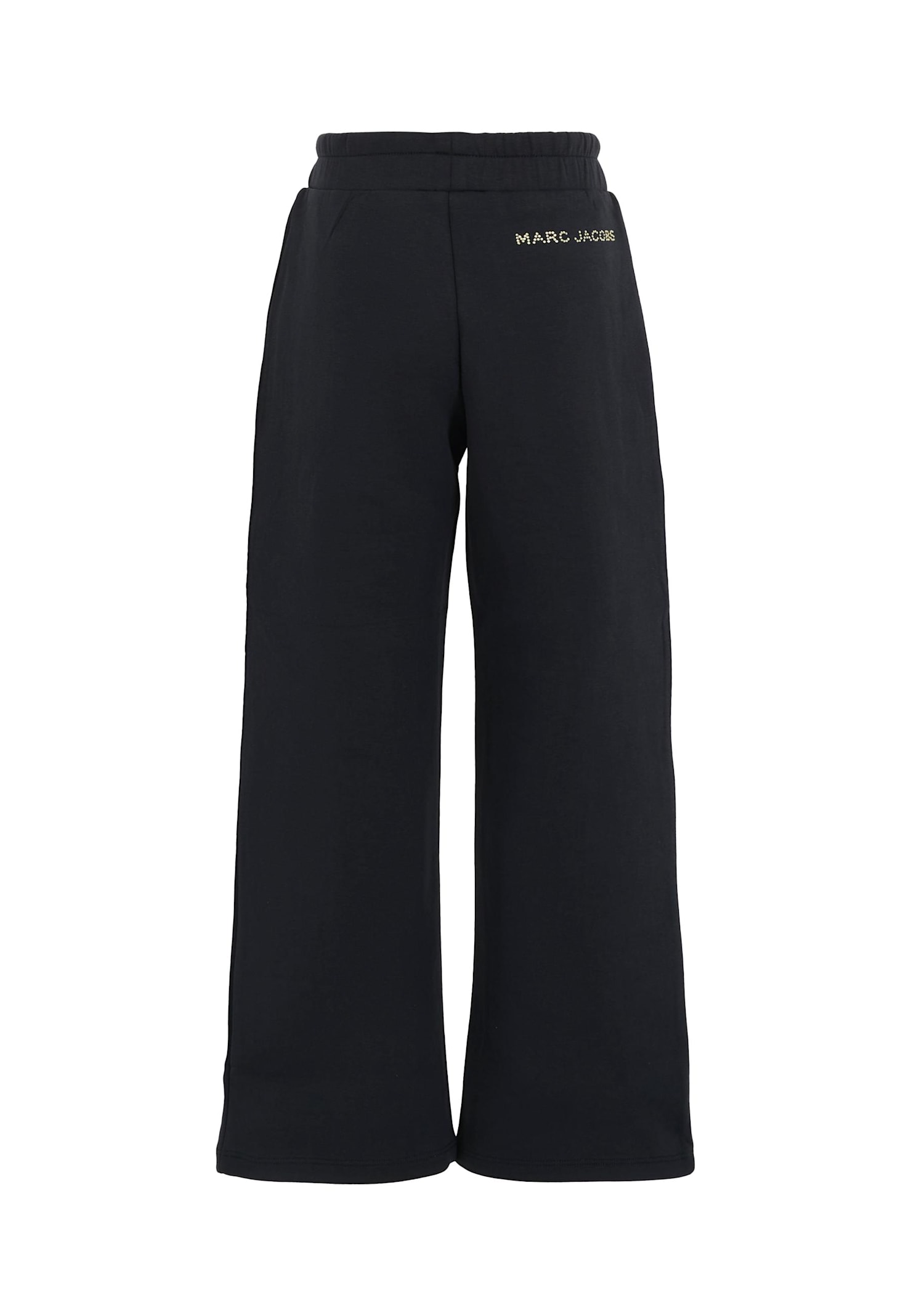 Marc Jacobs Blue Trousers For Girl With Logo In Black