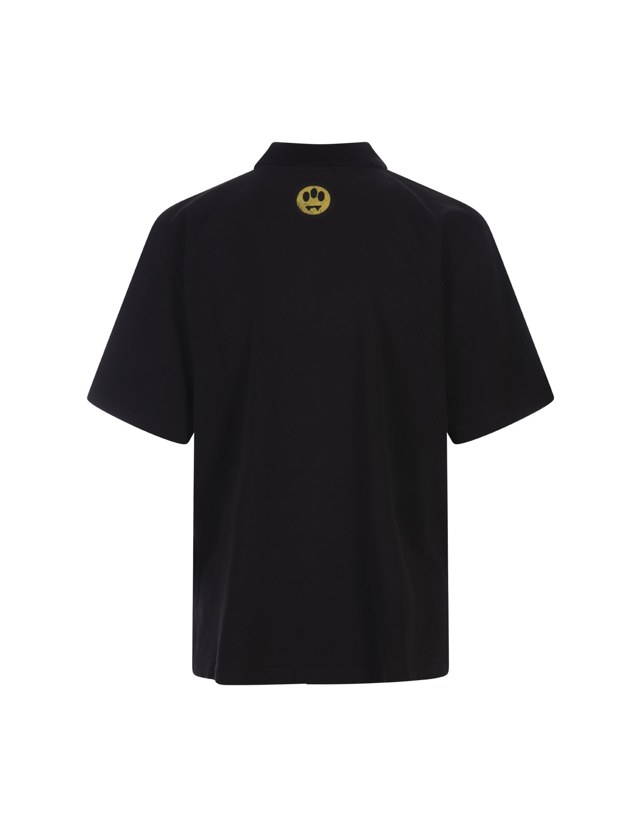 Shop Barrow Black Polo Shirt With Logo And Smile