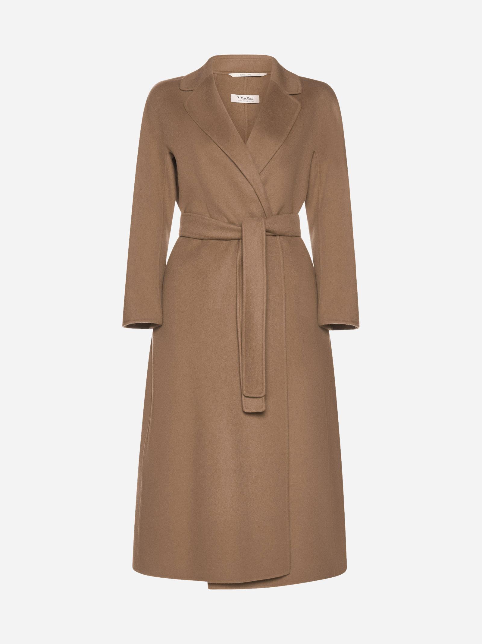 Shop 's Max Mara Esturia Belted Wool Coat In Brown