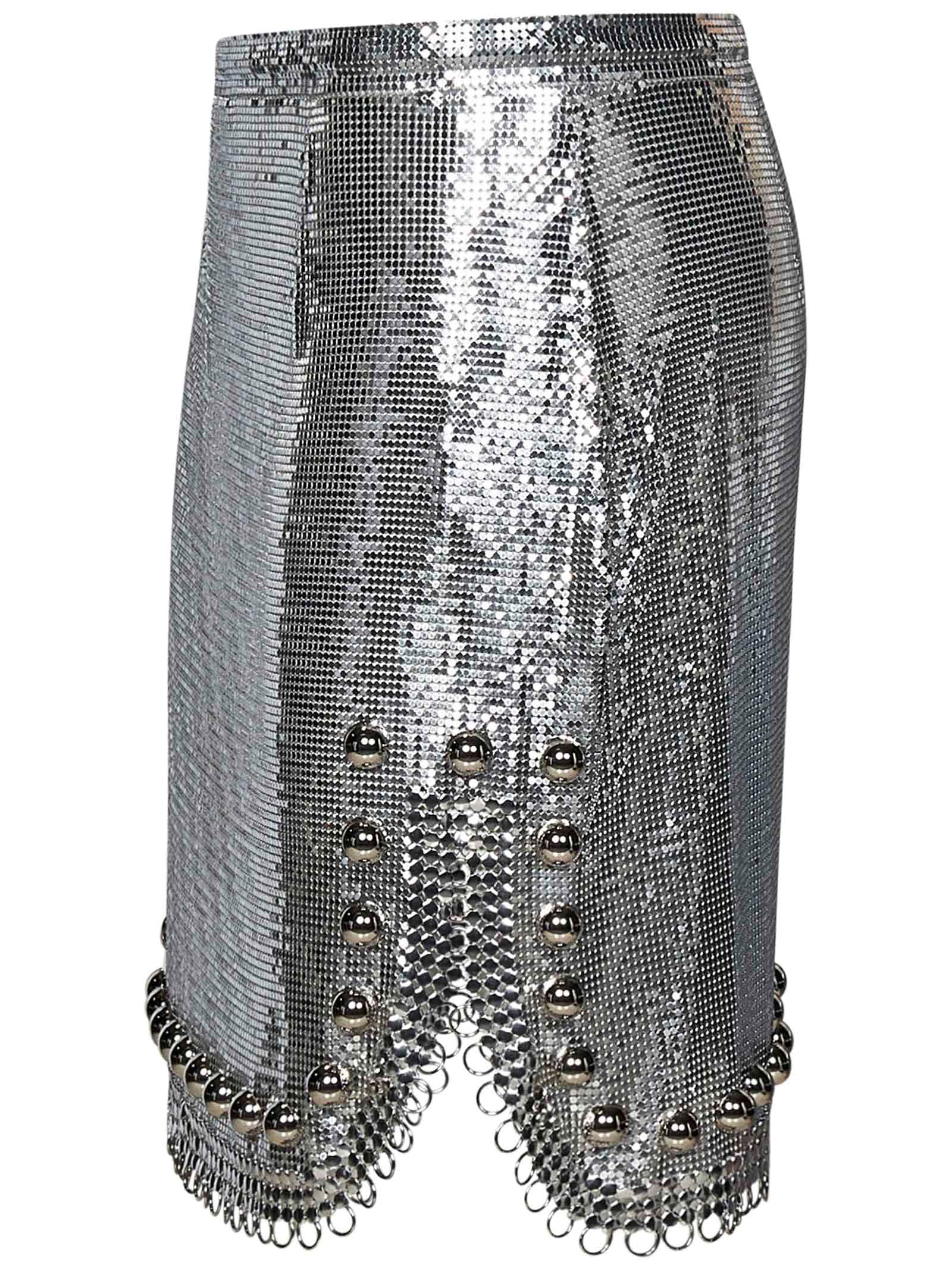 Shop Rabanne Skirt In Silver