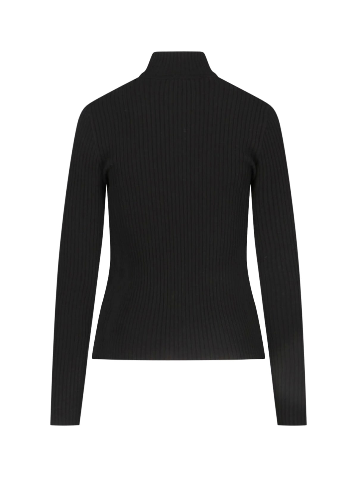 Shop Courrèges Logo Turtleneck Sweater In Black