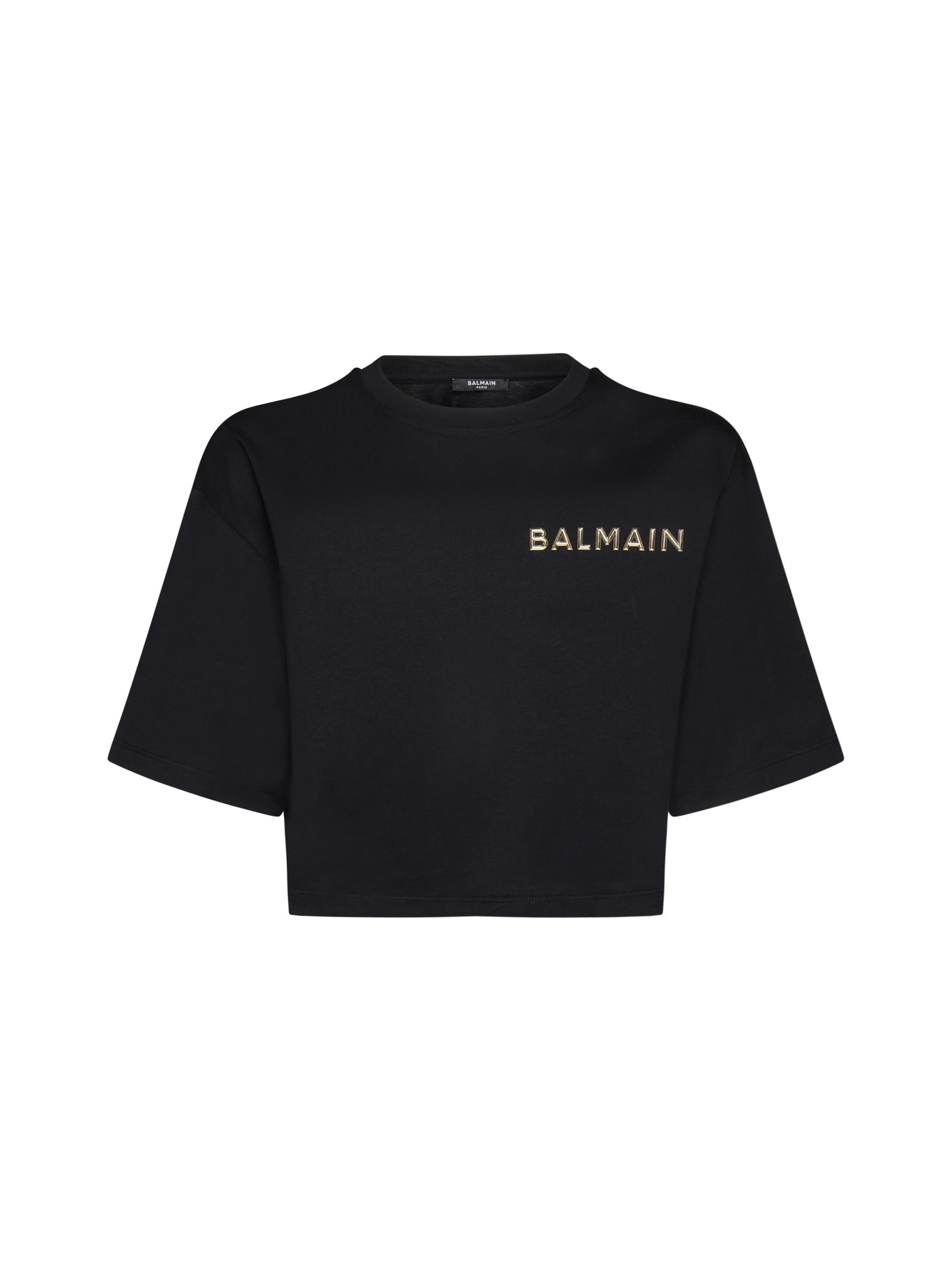 Shop Balmain T-shirt In Noir/or