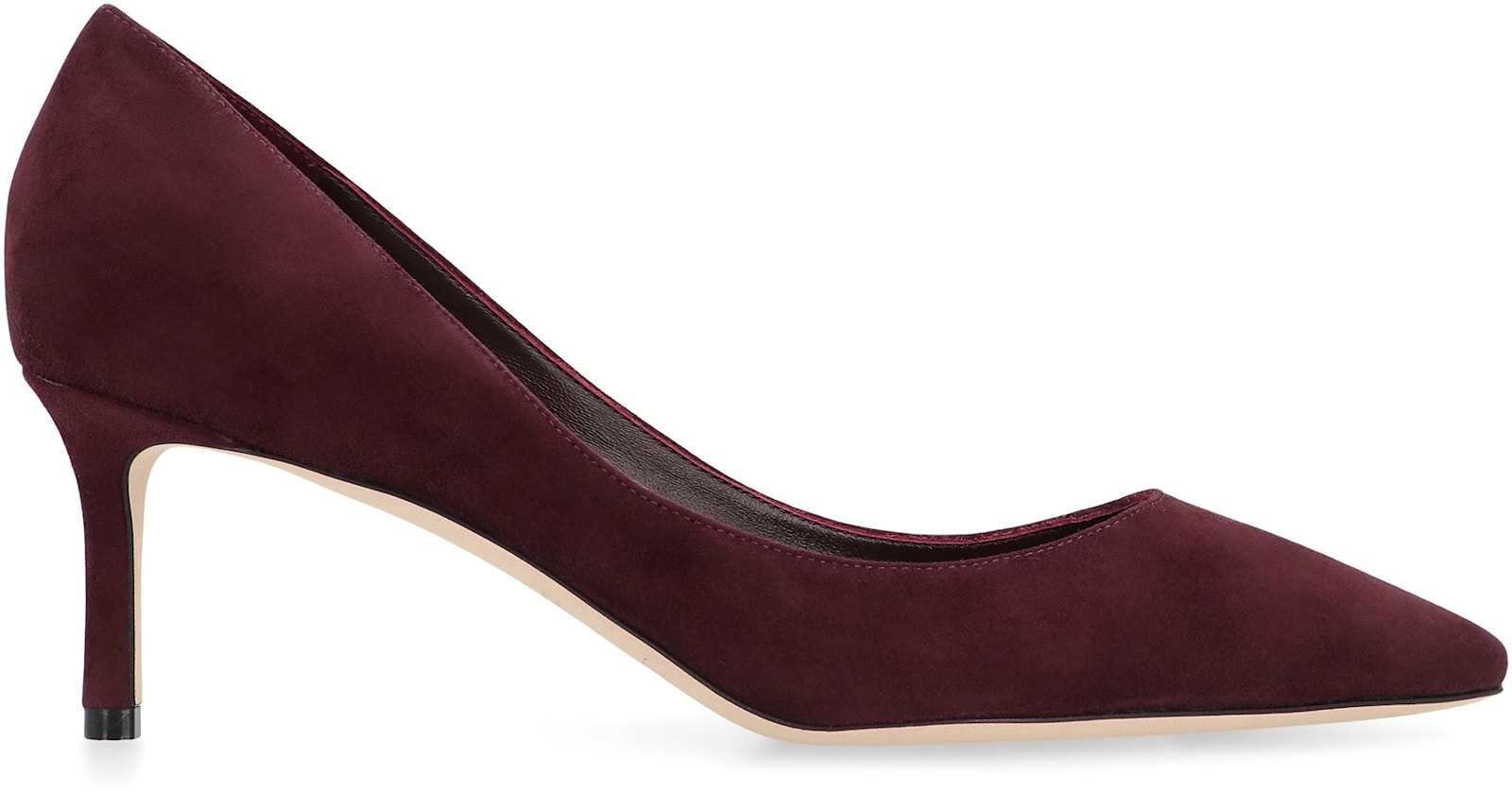 Jimmy Choo 60mm Romy Suede Pointed-toe Pumps In Burgundy