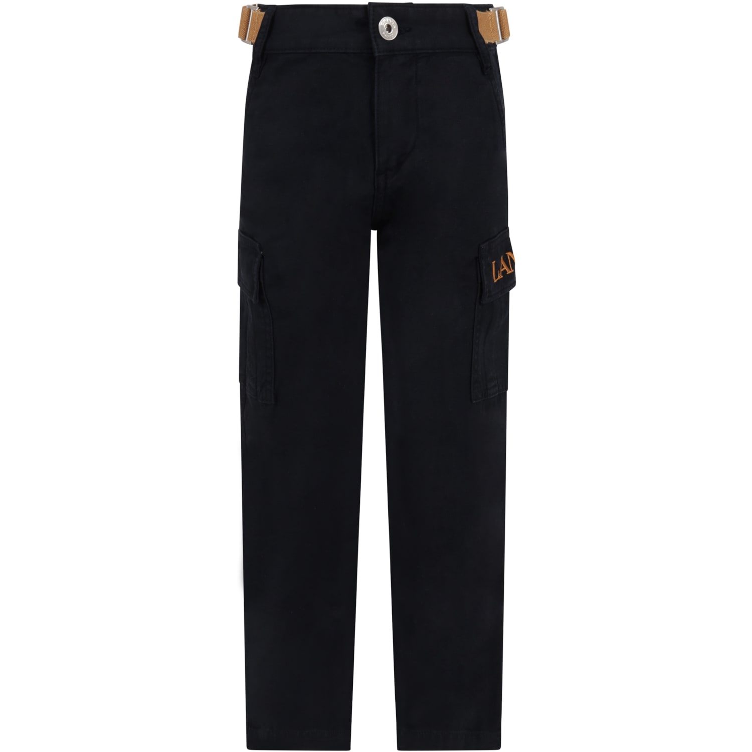 Lanvin Black Cargo-pants For Boy With Logo
