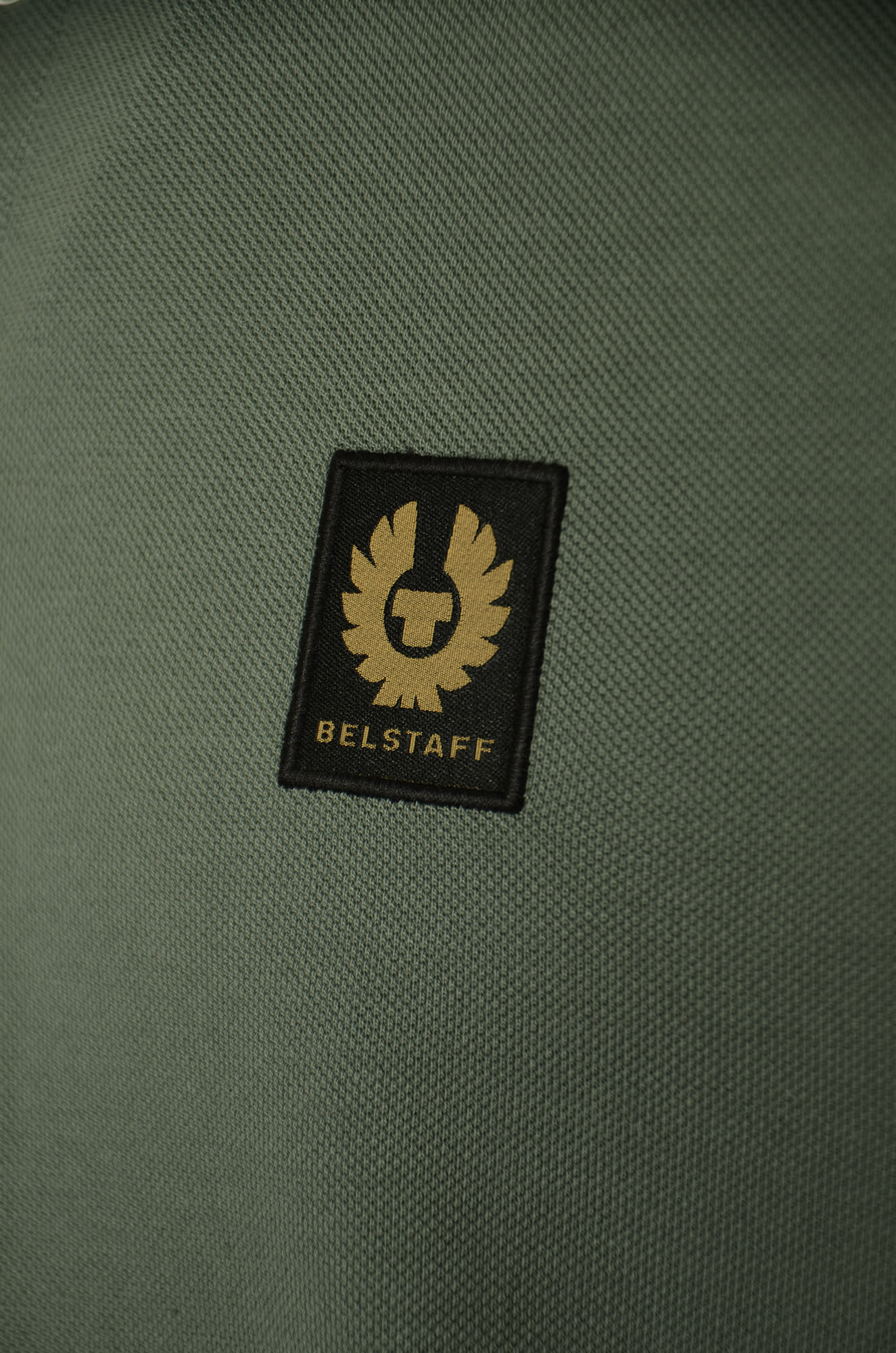 Shop Belstaff Tipped Polo Shirt In Mineral Green