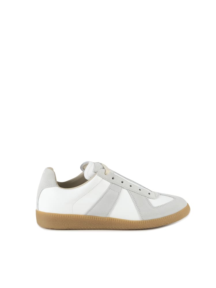 Maison Margiela Replica Leather Sneakers With Contrasting Inserts