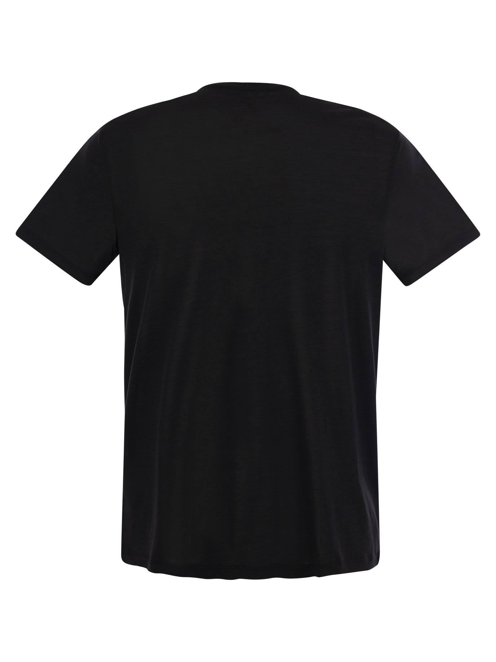 Shop Majestic Crew-neck T-shirt In Silk And Cotton In Black
