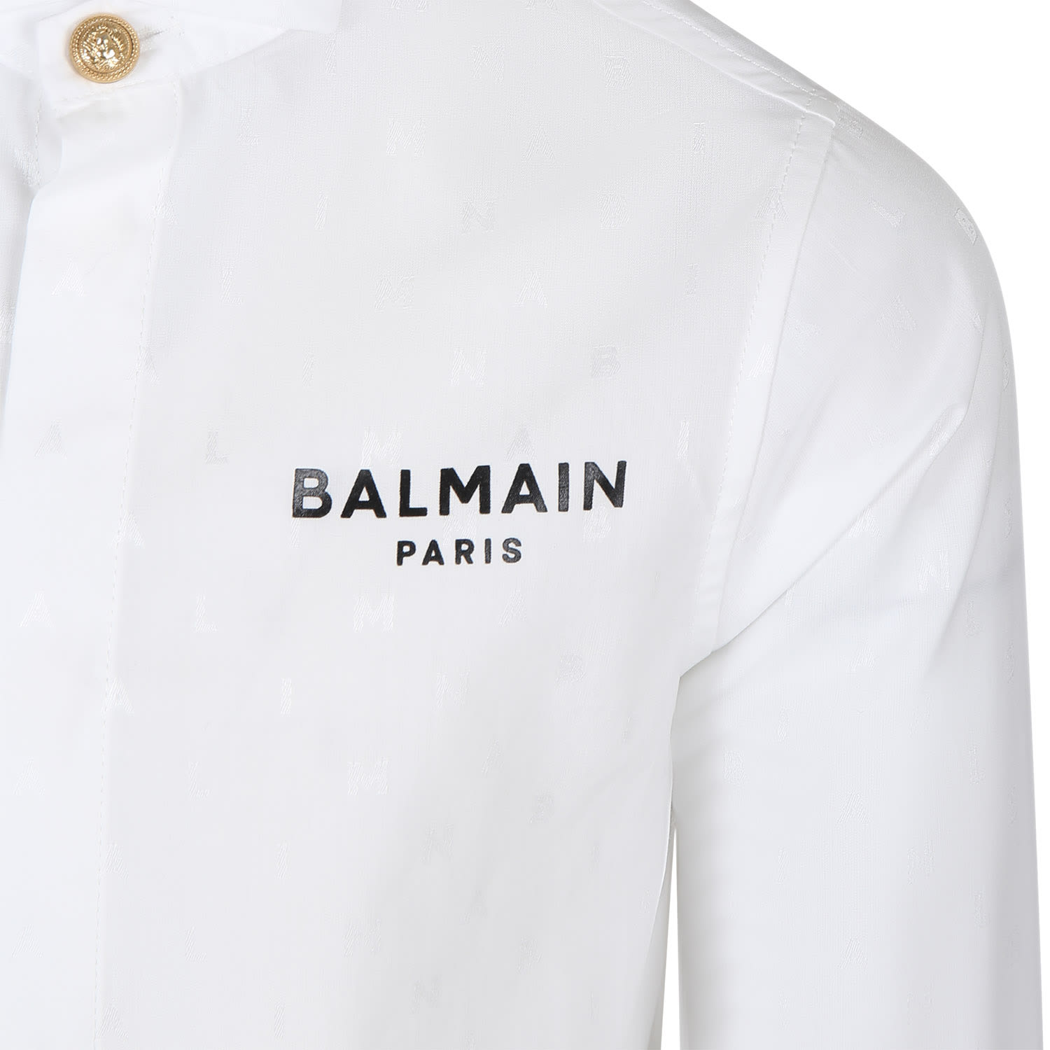 Shop Balmain White Shirt For Boy With Logo