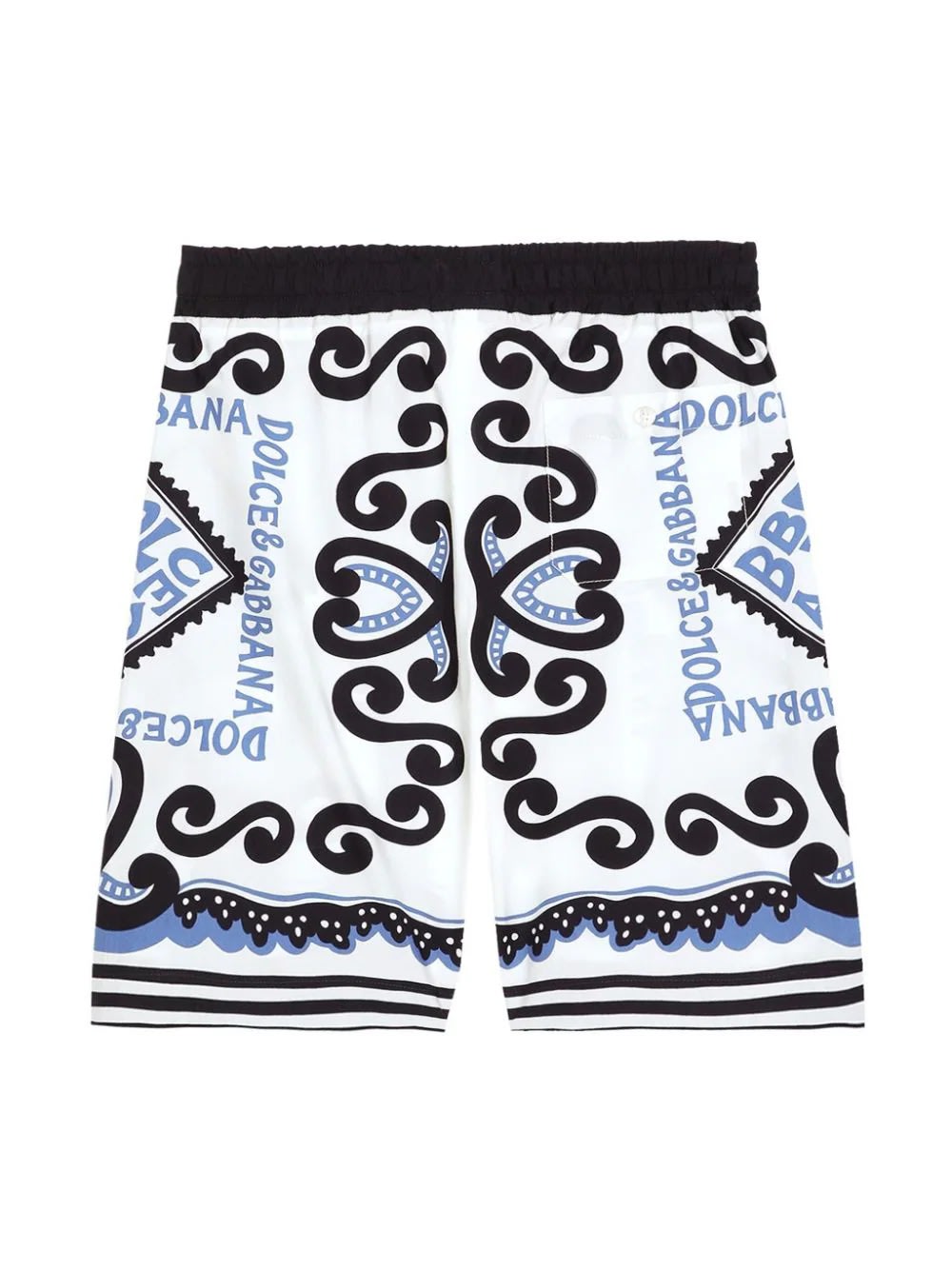 Shop Dolce & Gabbana Bermuda Shorts With Marina Print In Blue