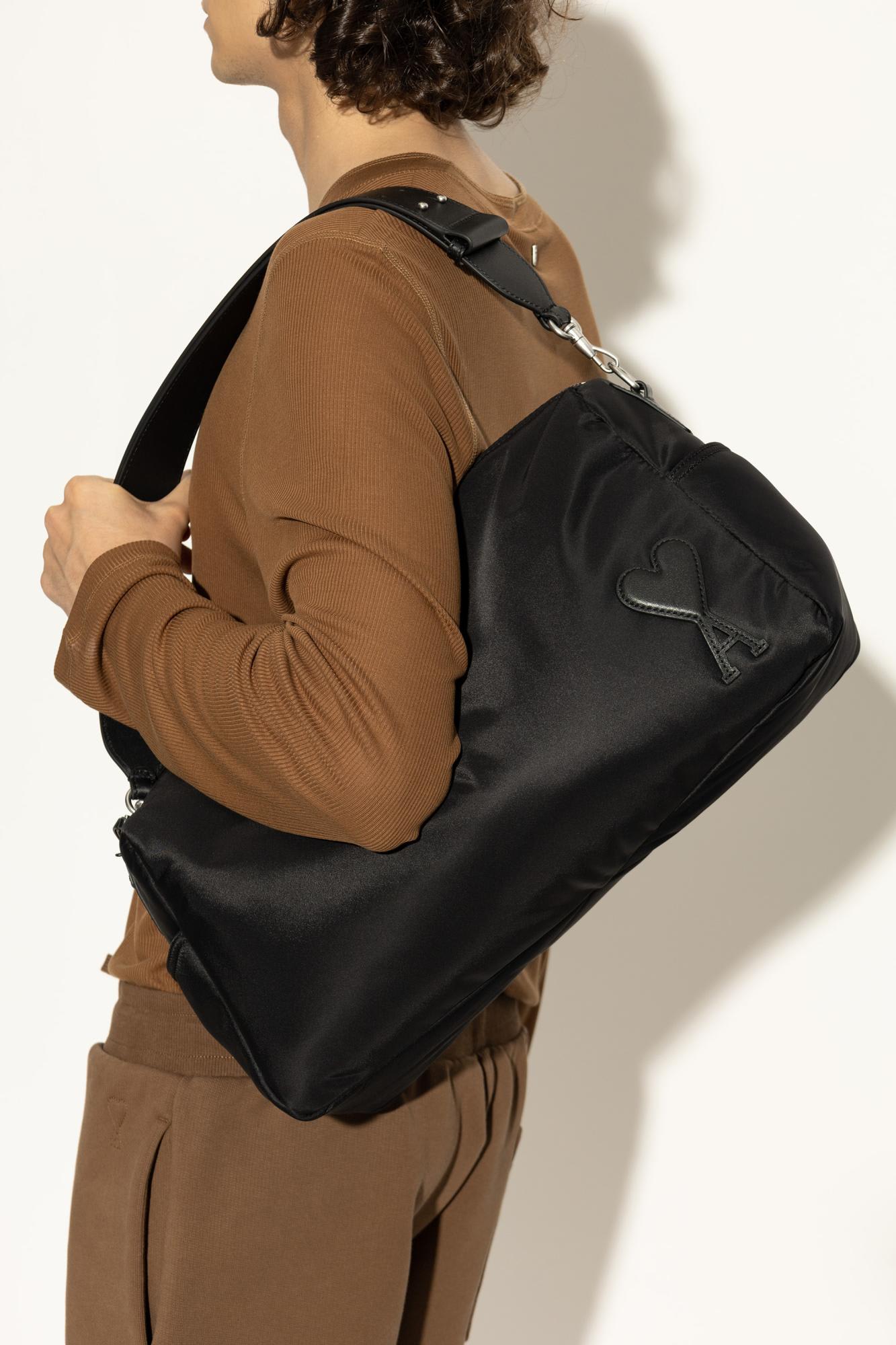 Ami Alexandre Mattiussi Ami Paris Men Marcel Nylon Shoulder Bag In Black
