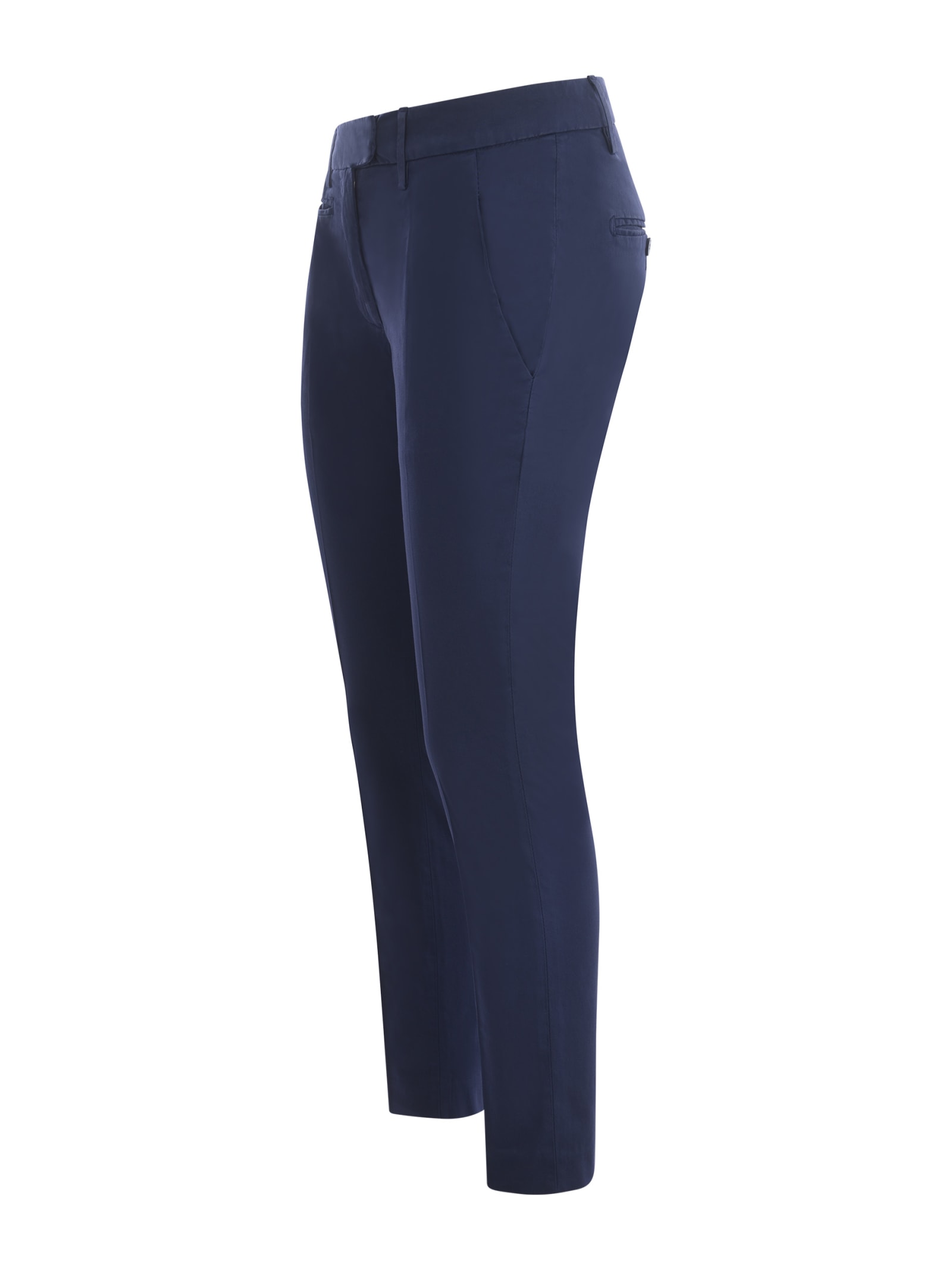 Shop Dondup Trousers  Perfect In Stretch Cotton In Blu