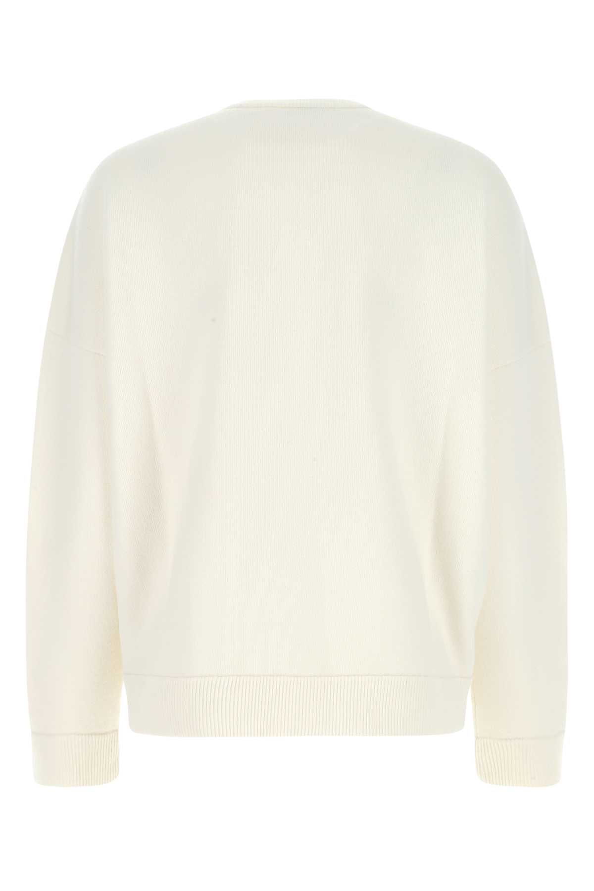 Shop Loewe Ivory Cashmere Blend Oversize Sweater In Softwhite
