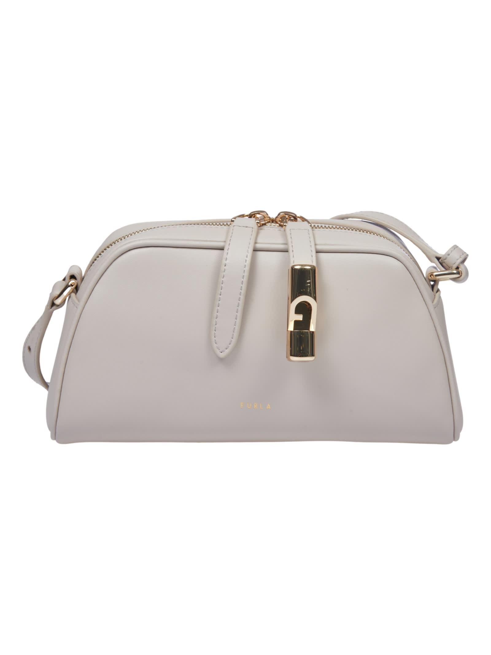 furla logo printed zipped crossbody bag