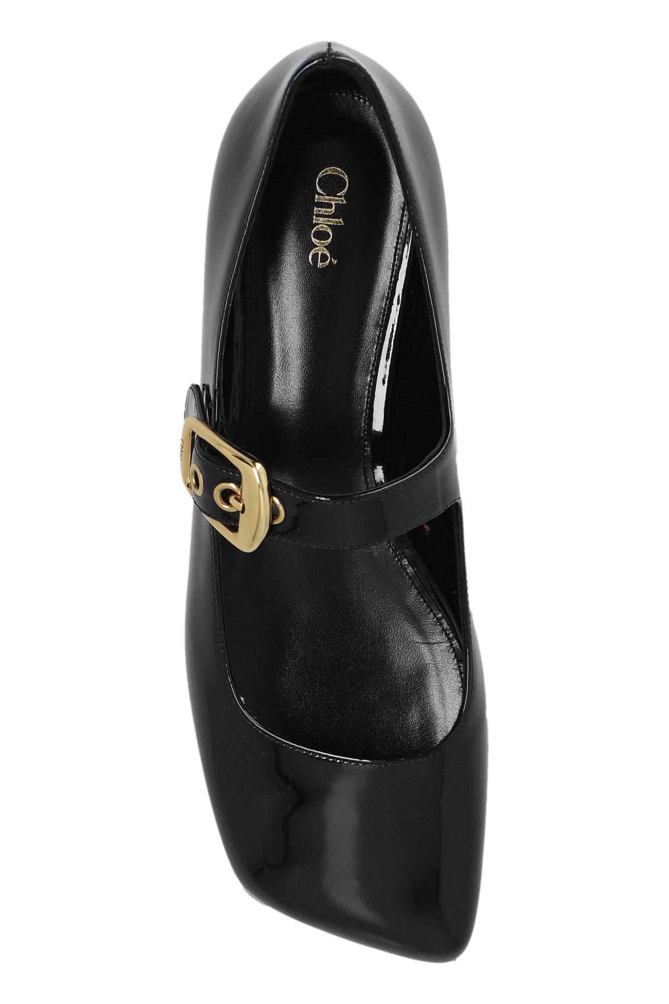 Shop Chloé Ballet Flats Polly In Nero