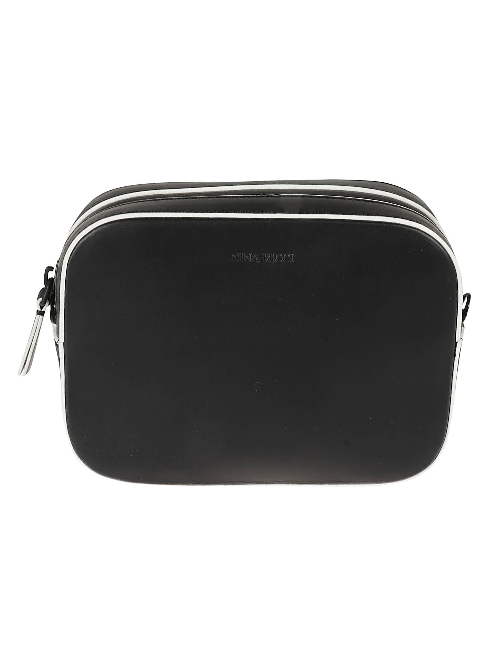 Nina Ricci Top Zip Logo Shoulder Bag In Black