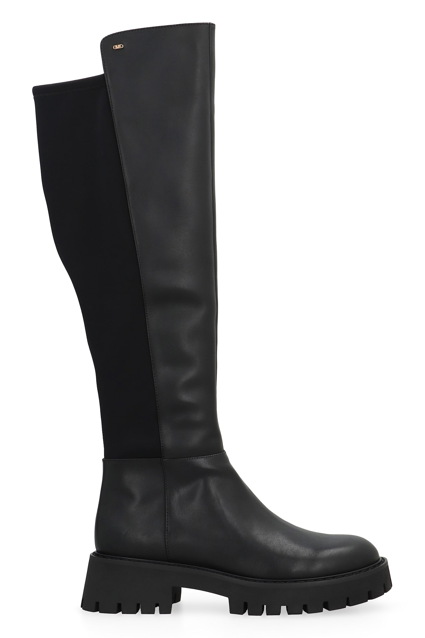 Shop Michael Michael Kors Asher Leather Boots In Black