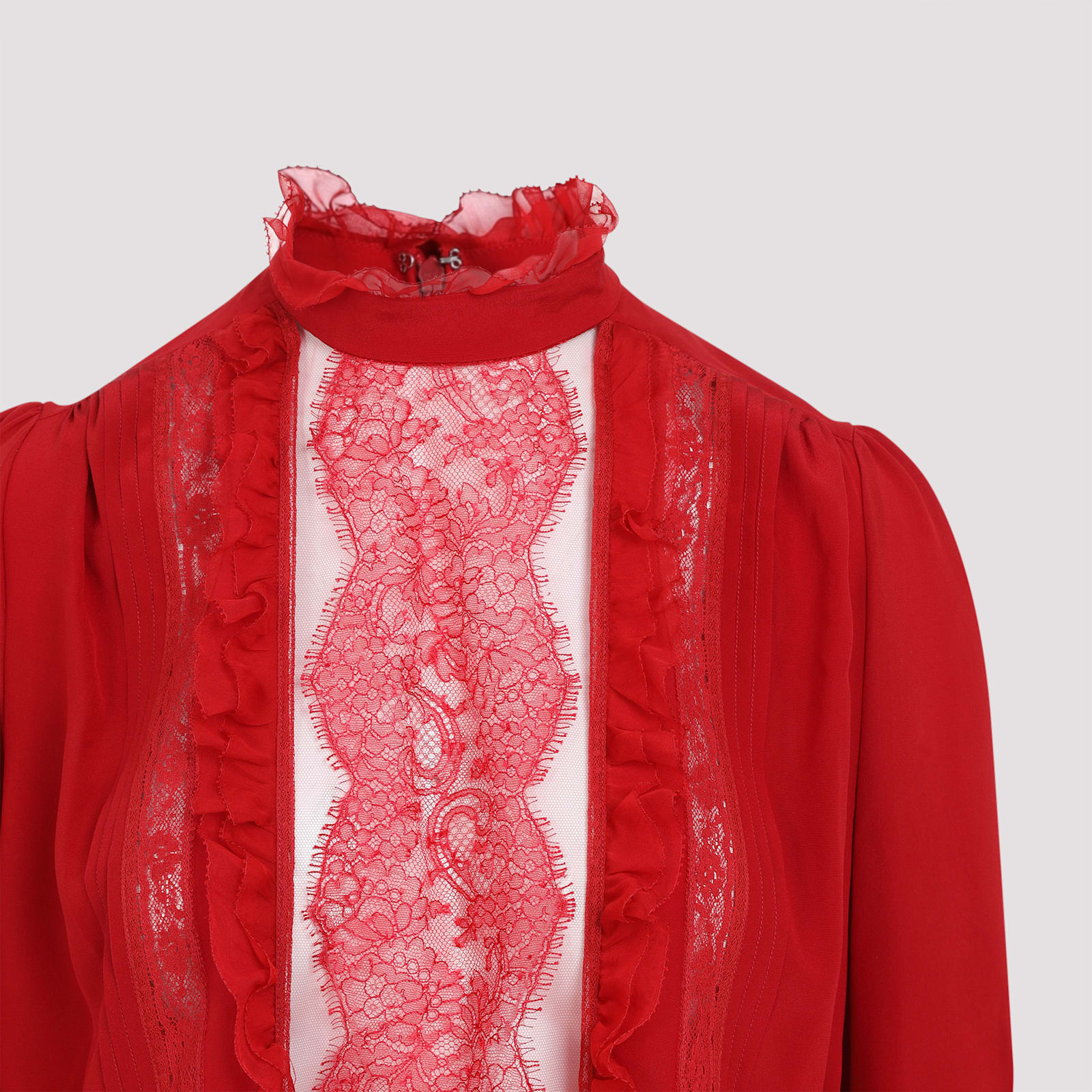 Valentino Long-sleeved Silk Top In M Paris