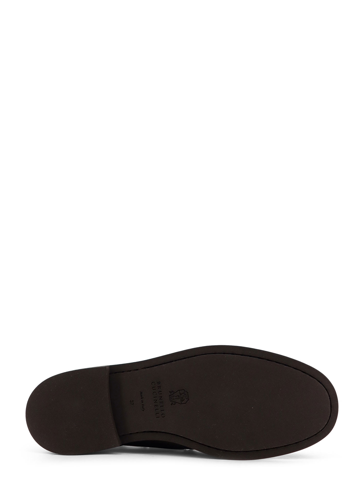 Brunello Cucinelli Women Leather Loafers With Monili Detail In Brown