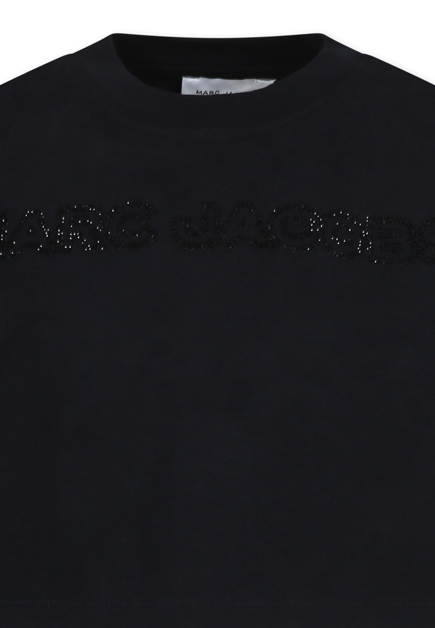 Marc Jacobs Black T-shirt For Girl With Logo In Black