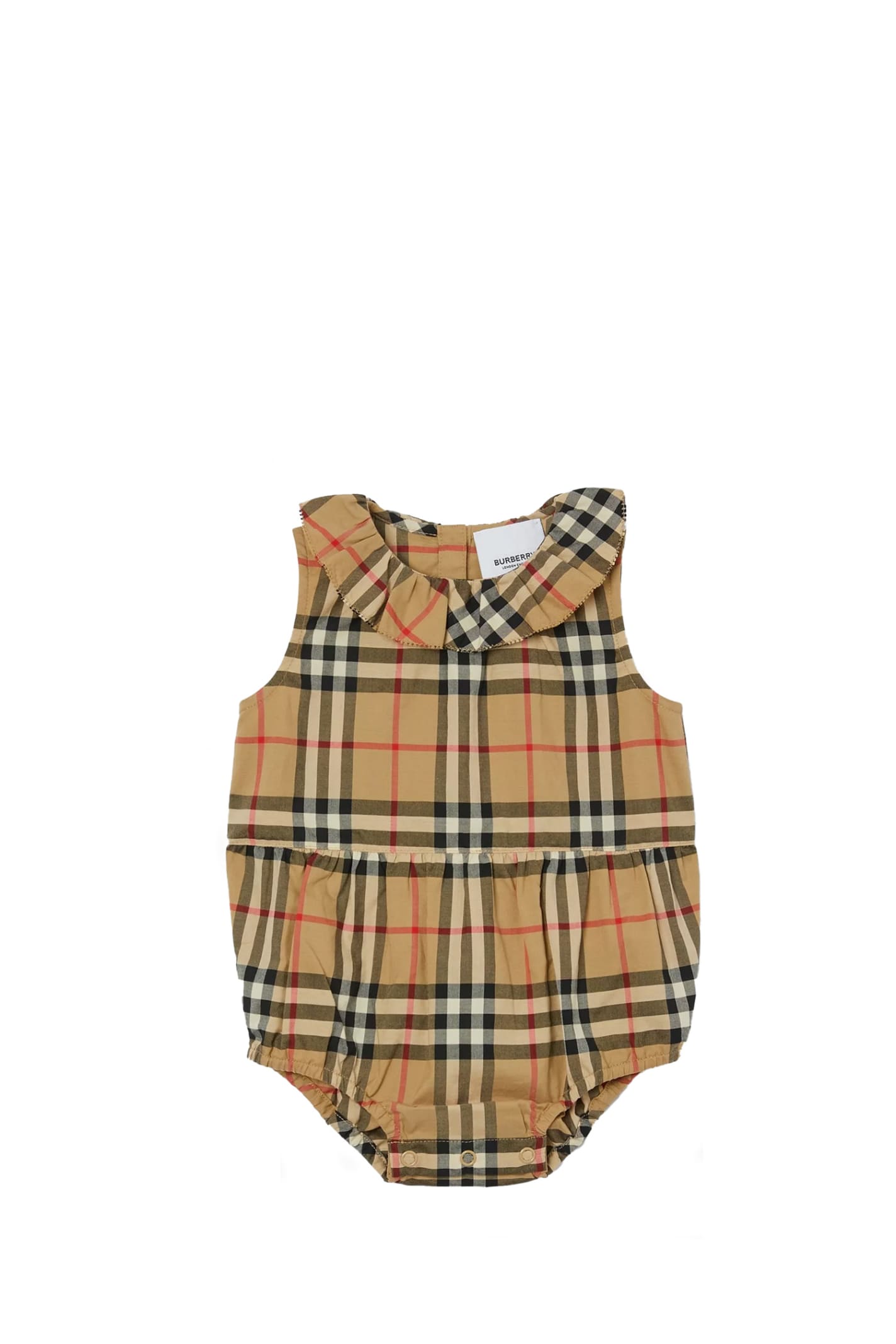 Burberry Cotton Body With Vintage Check Pattern And Roll Collar