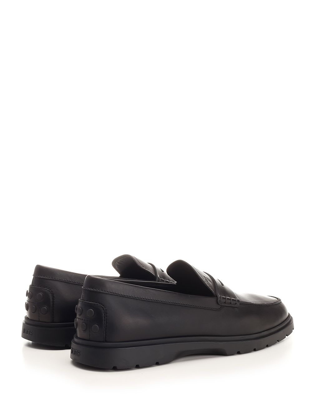 Shop Tod's Black Leather Loafers