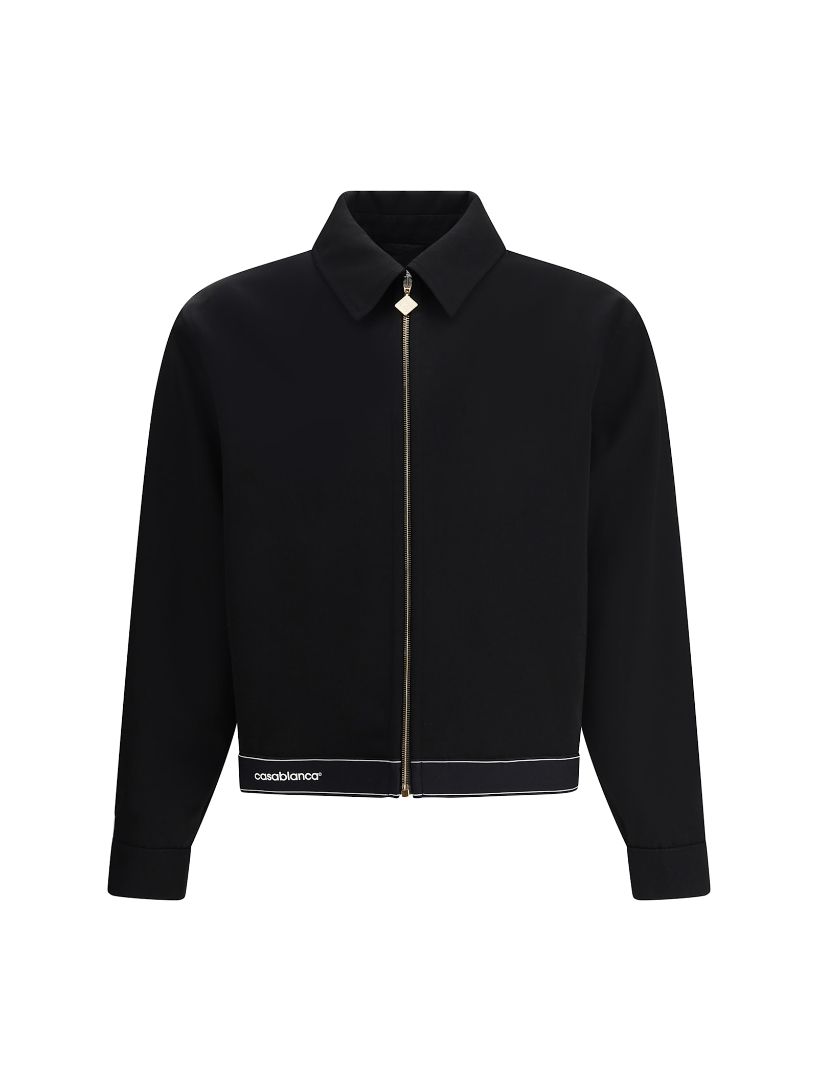 Casablanca Tailored Wool Jacket With Contrasting Logo In Black